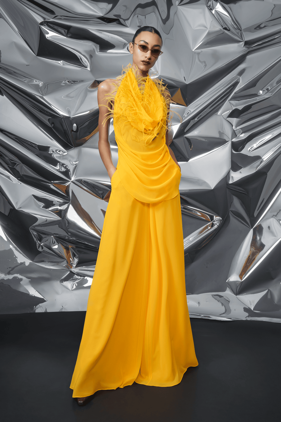 Lightweight Georgette Wide Leg Pant - LAPOINTE