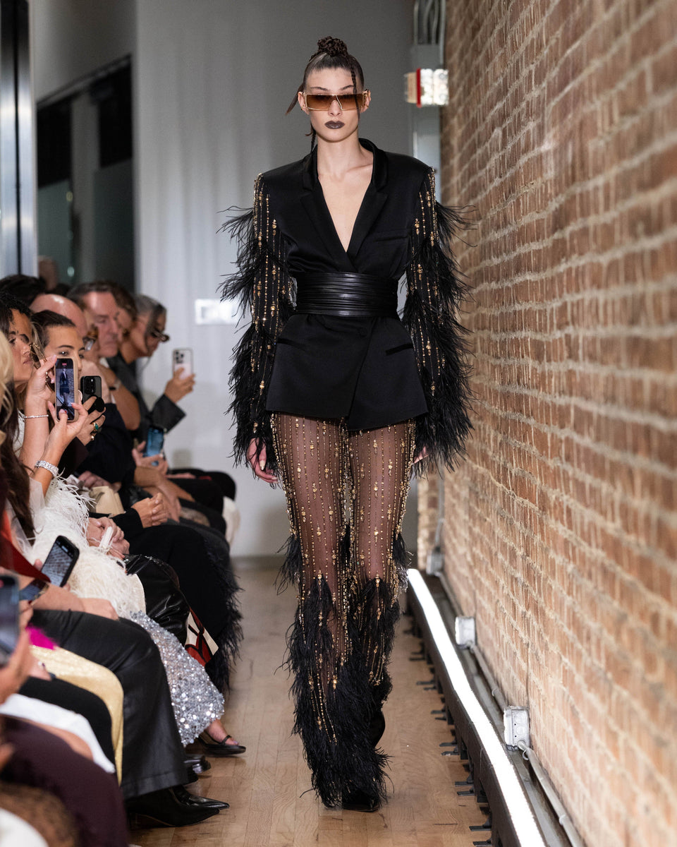 Deco Stripe Embroidery Flare Pant