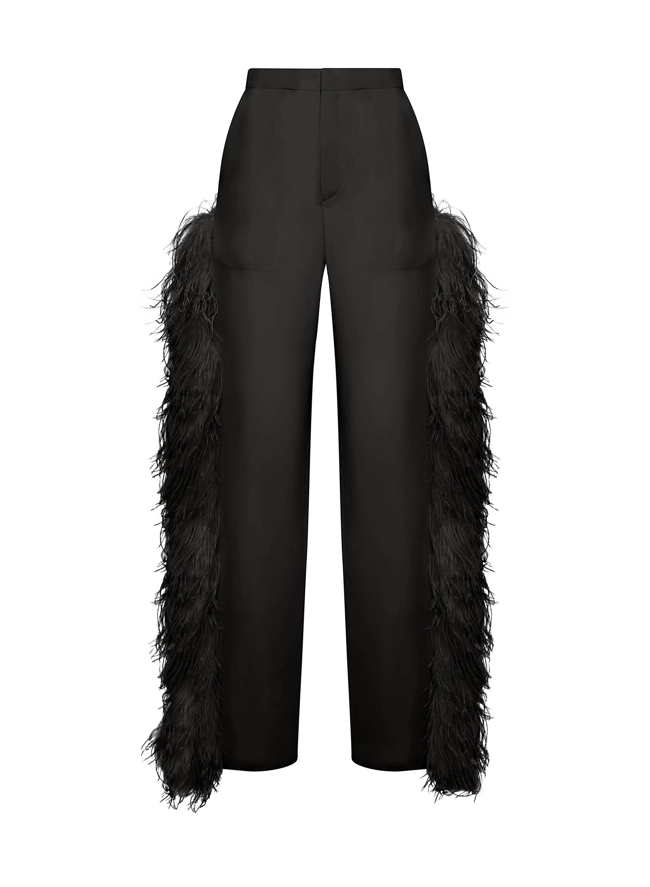 Organza High Waisted Trouser W Feathers