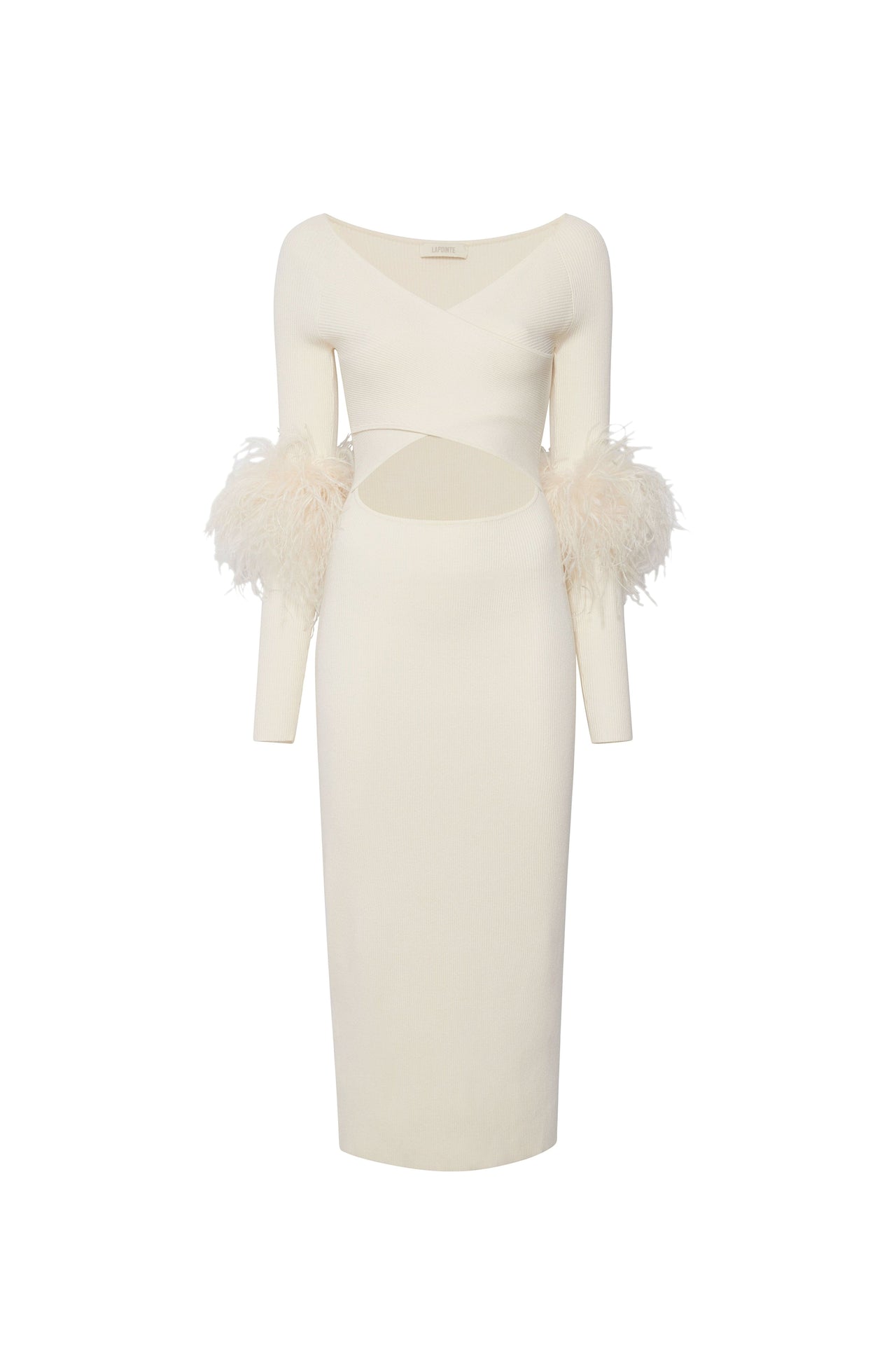 Crossover Dress With Feathers