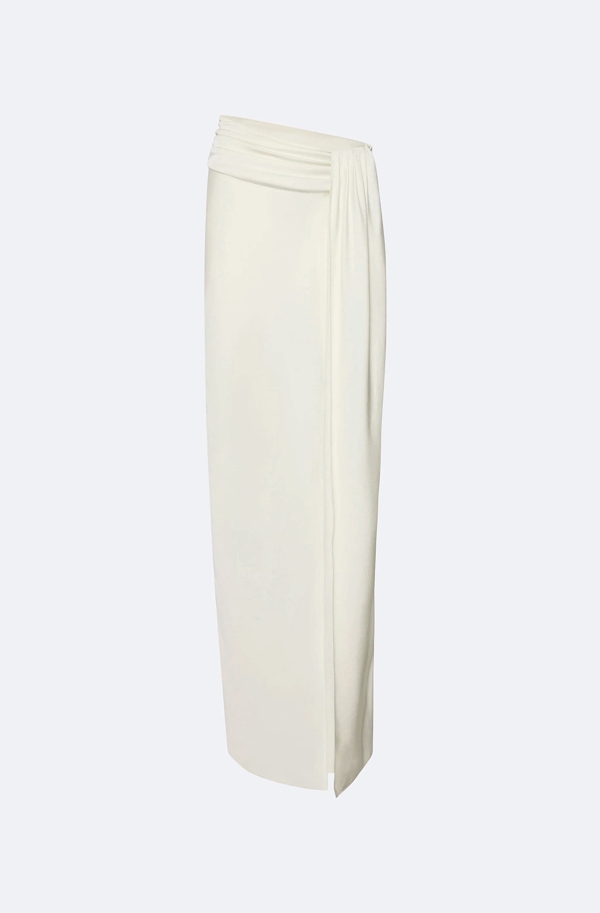 Satin Asymmetric Maxi Skirt
