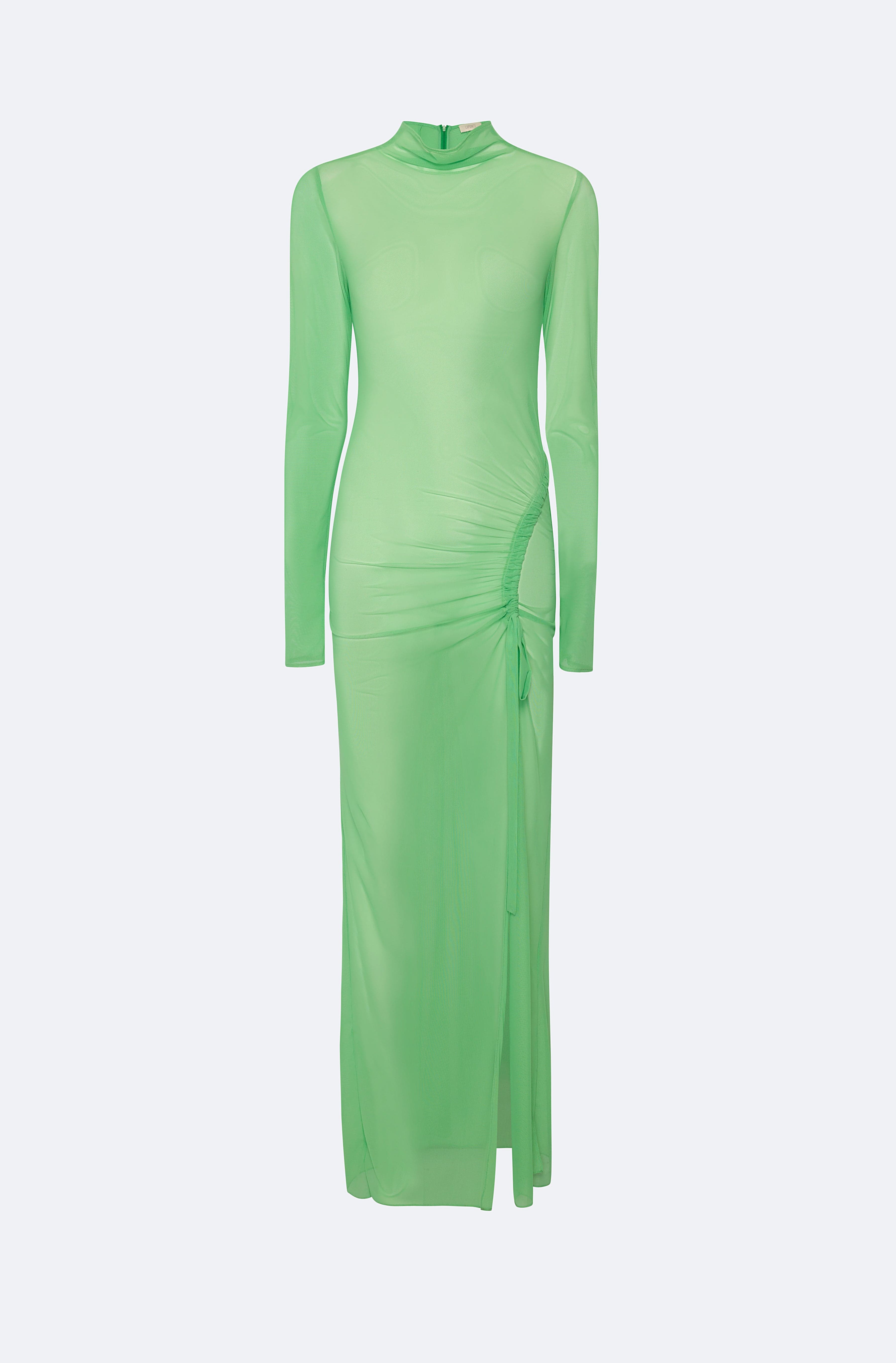 Mesh Bias Tab Slit Dress