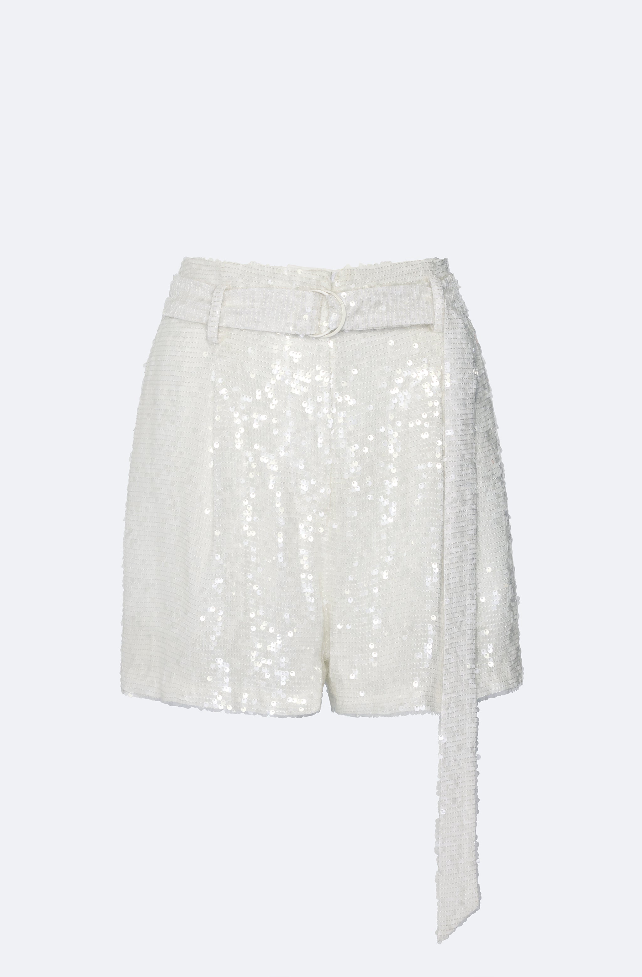 Sequin Belted Shorts
