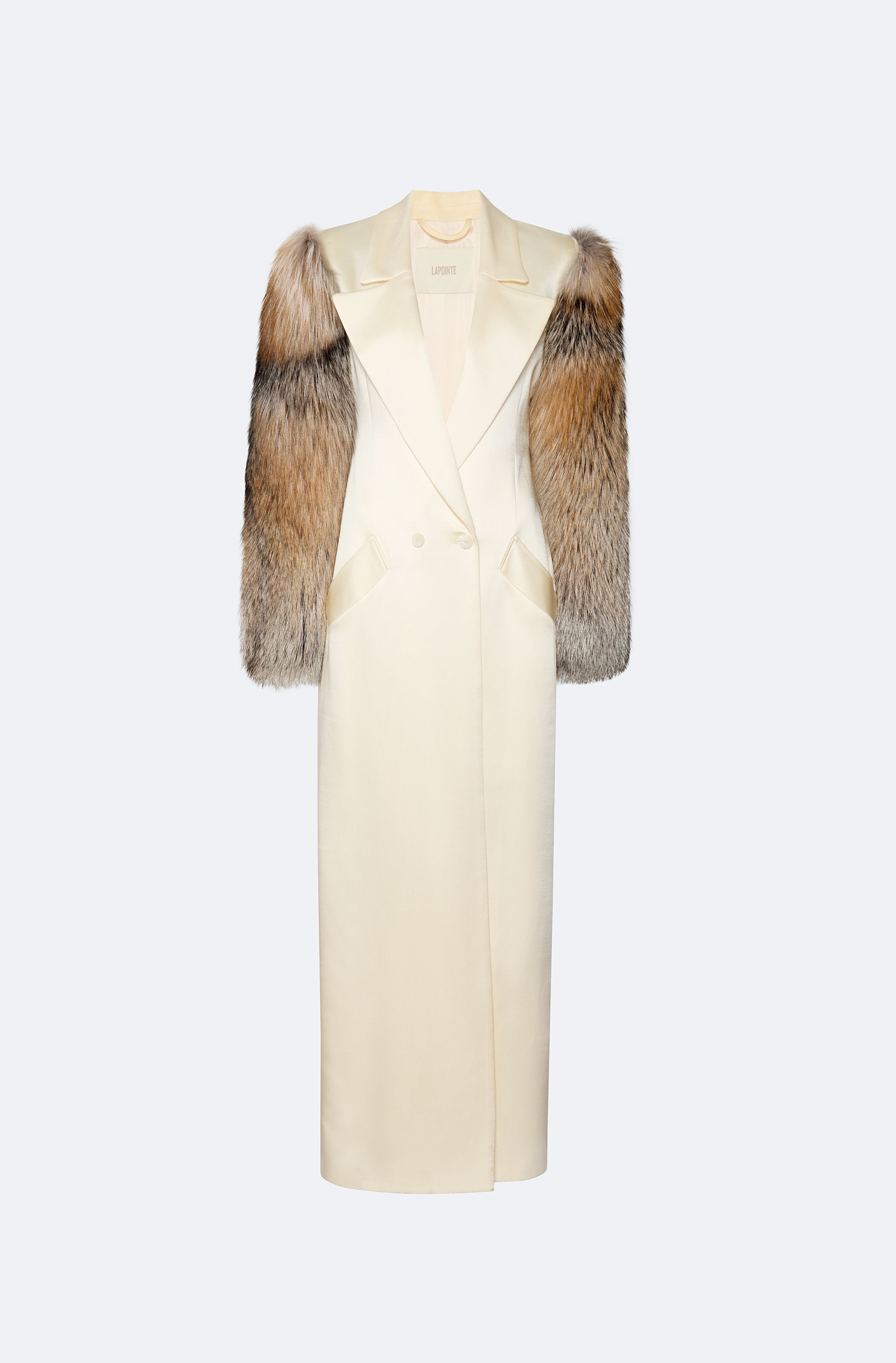 Per una double breasted faux fur coat new arrivals