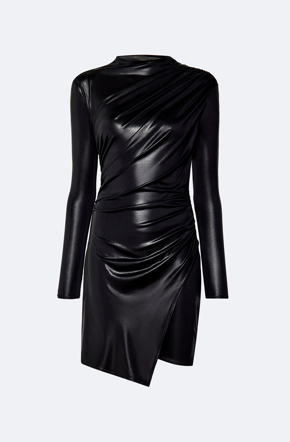 Coated Jersey Draped Mini Dress - LAPOINTE