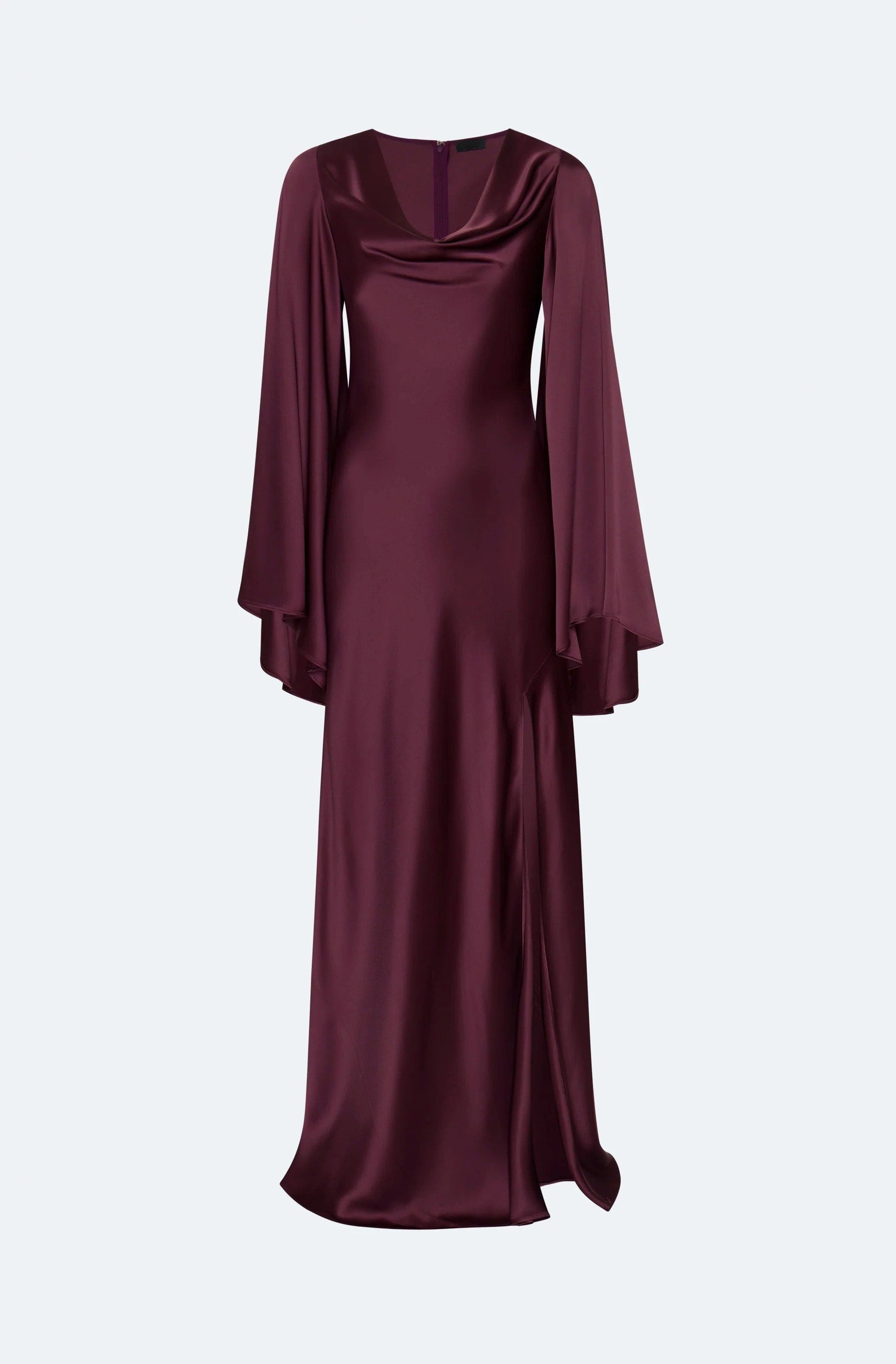 Satin Cowl Neck Gown