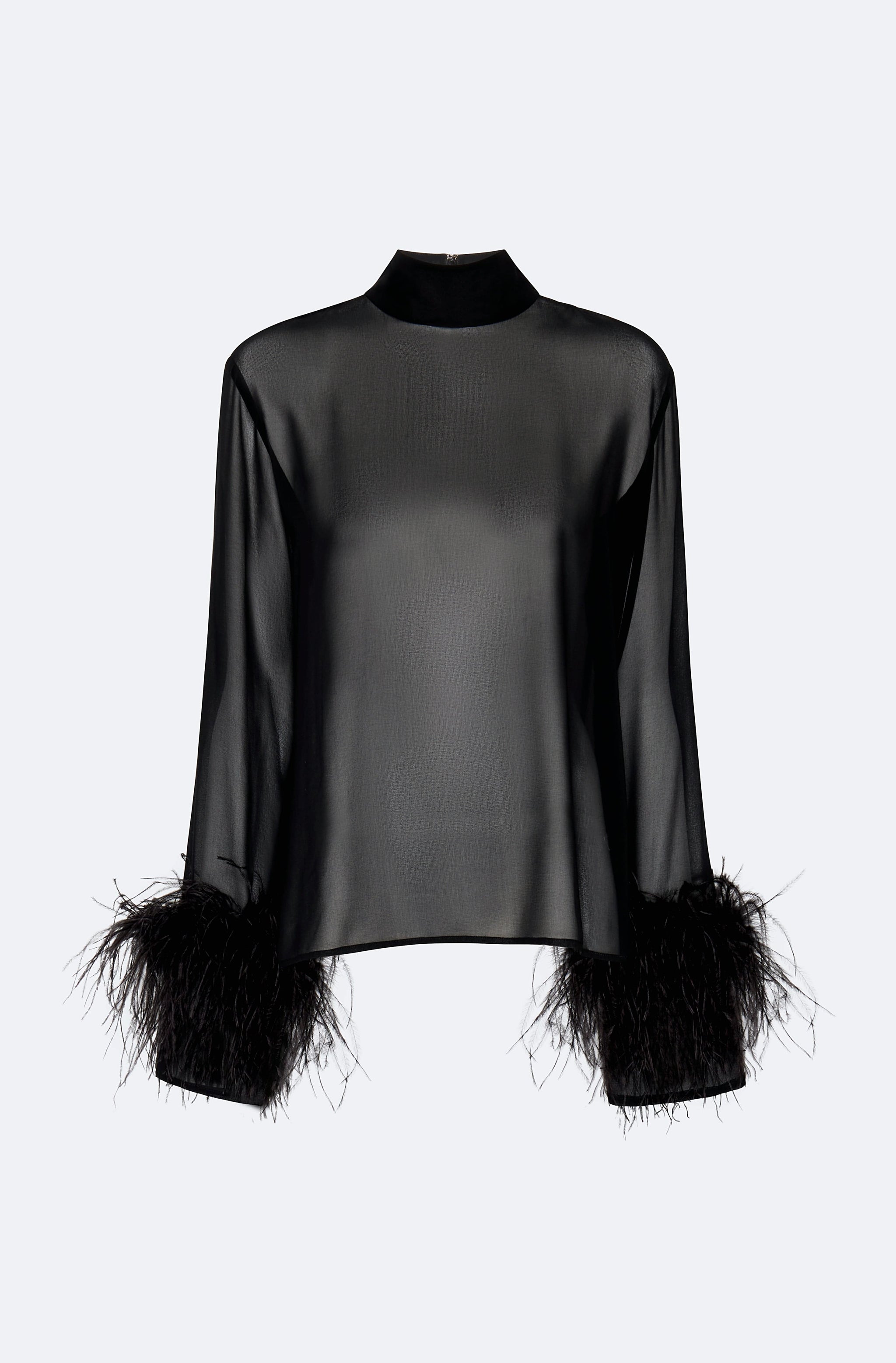 Georgette Top With Feathers