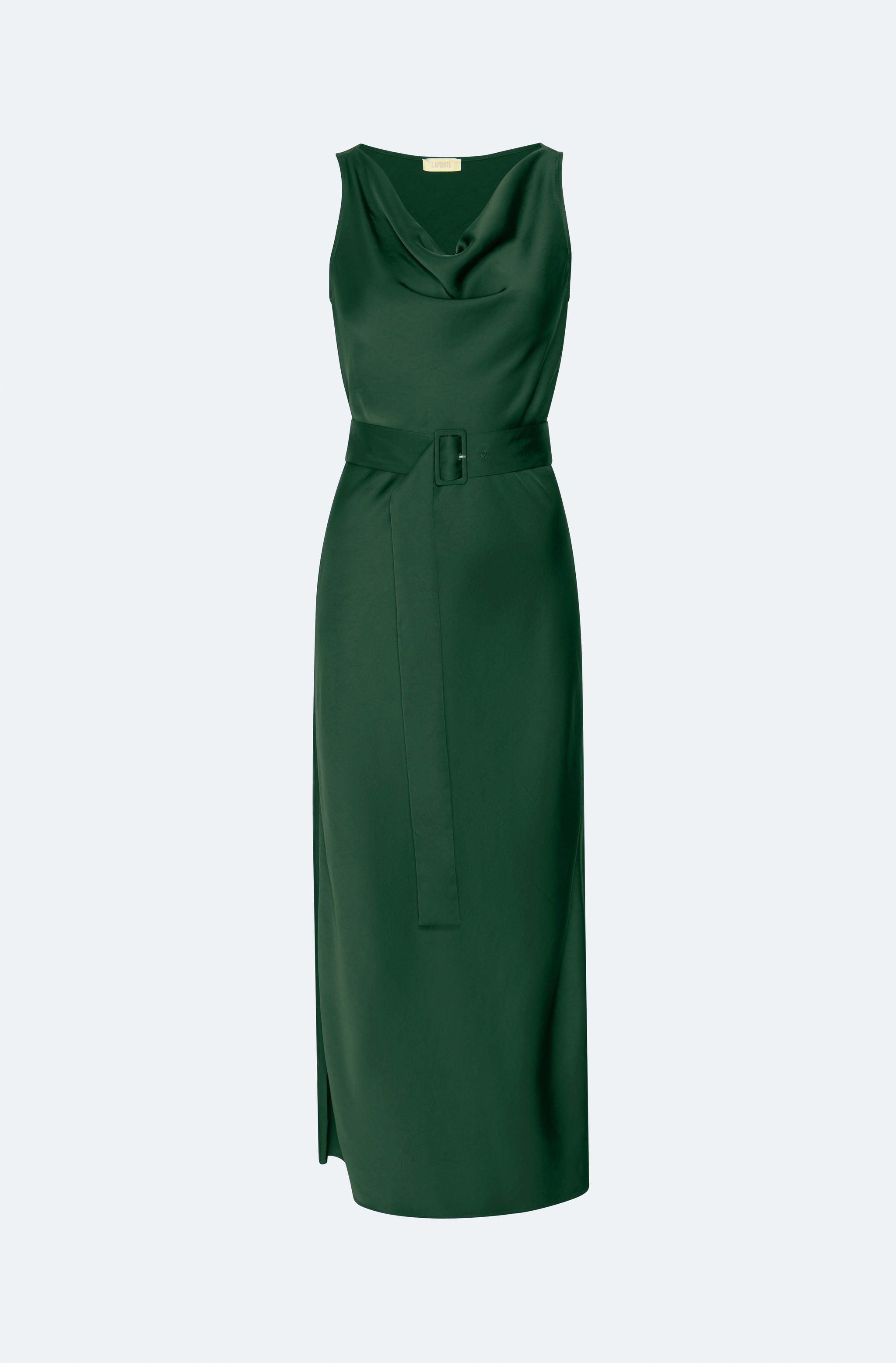Satin Bias Belted Dress