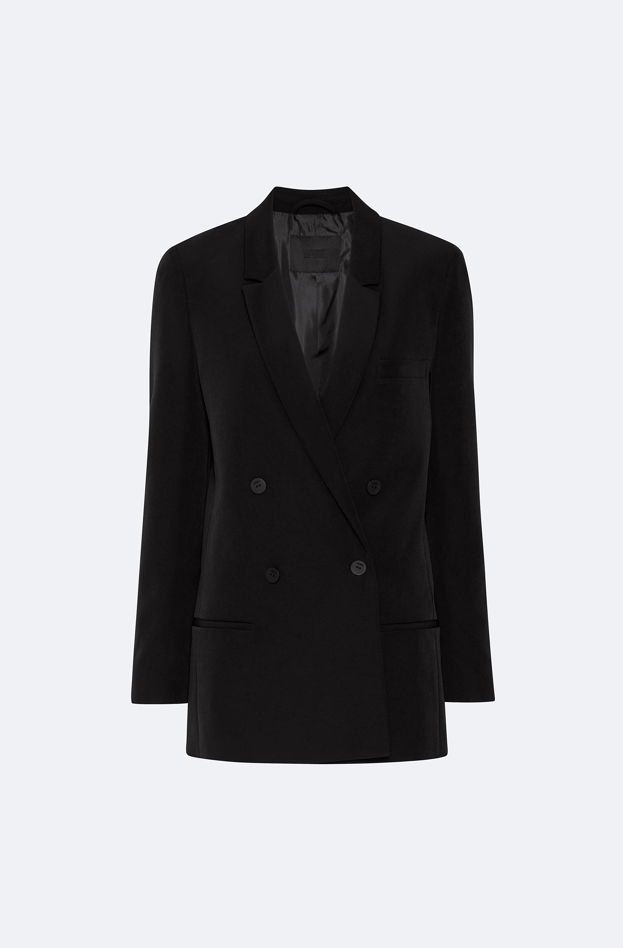 Matte Crepe Double Breasted Blazer