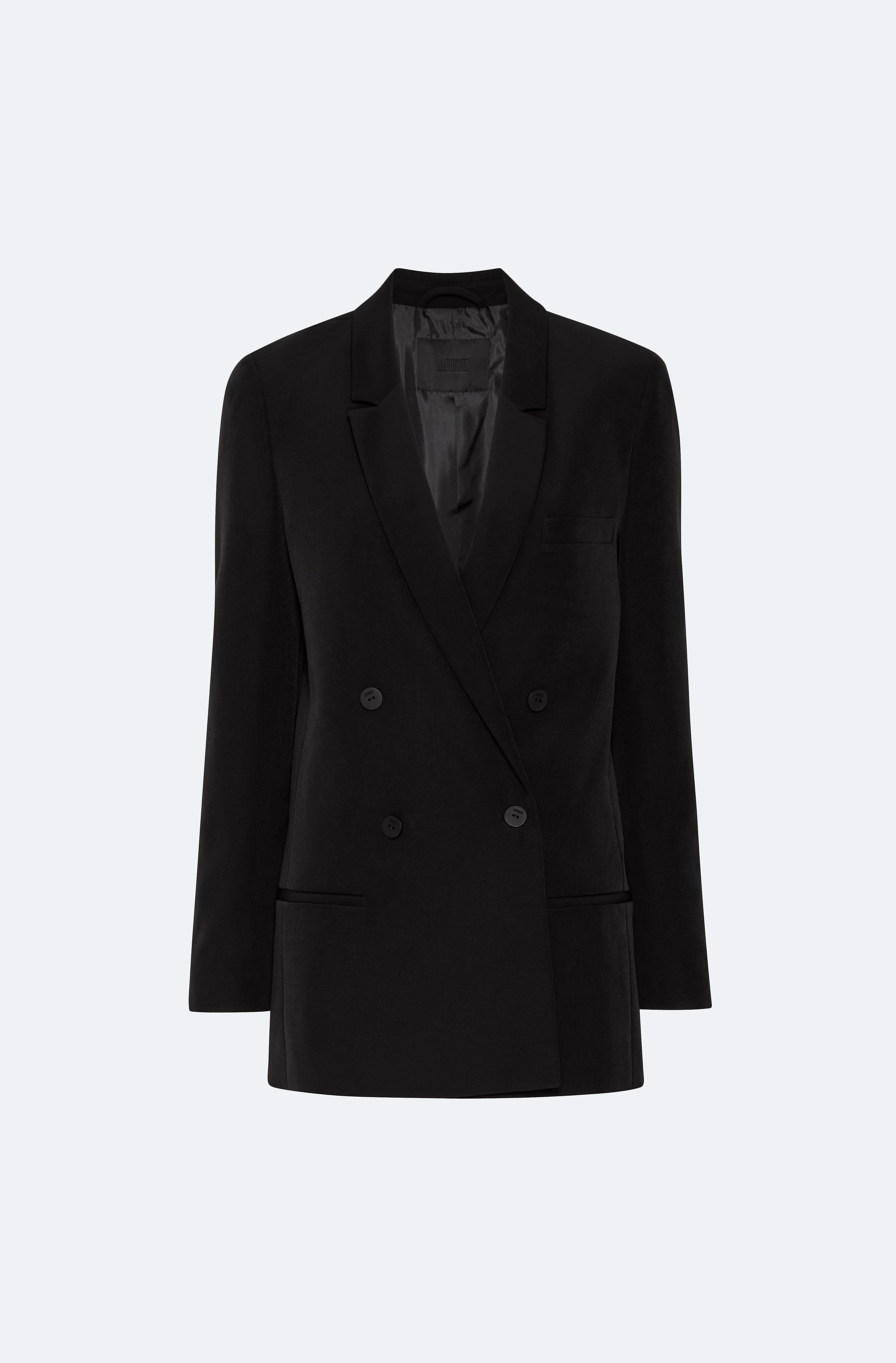 Matte Crepe Double Breasted Blazer