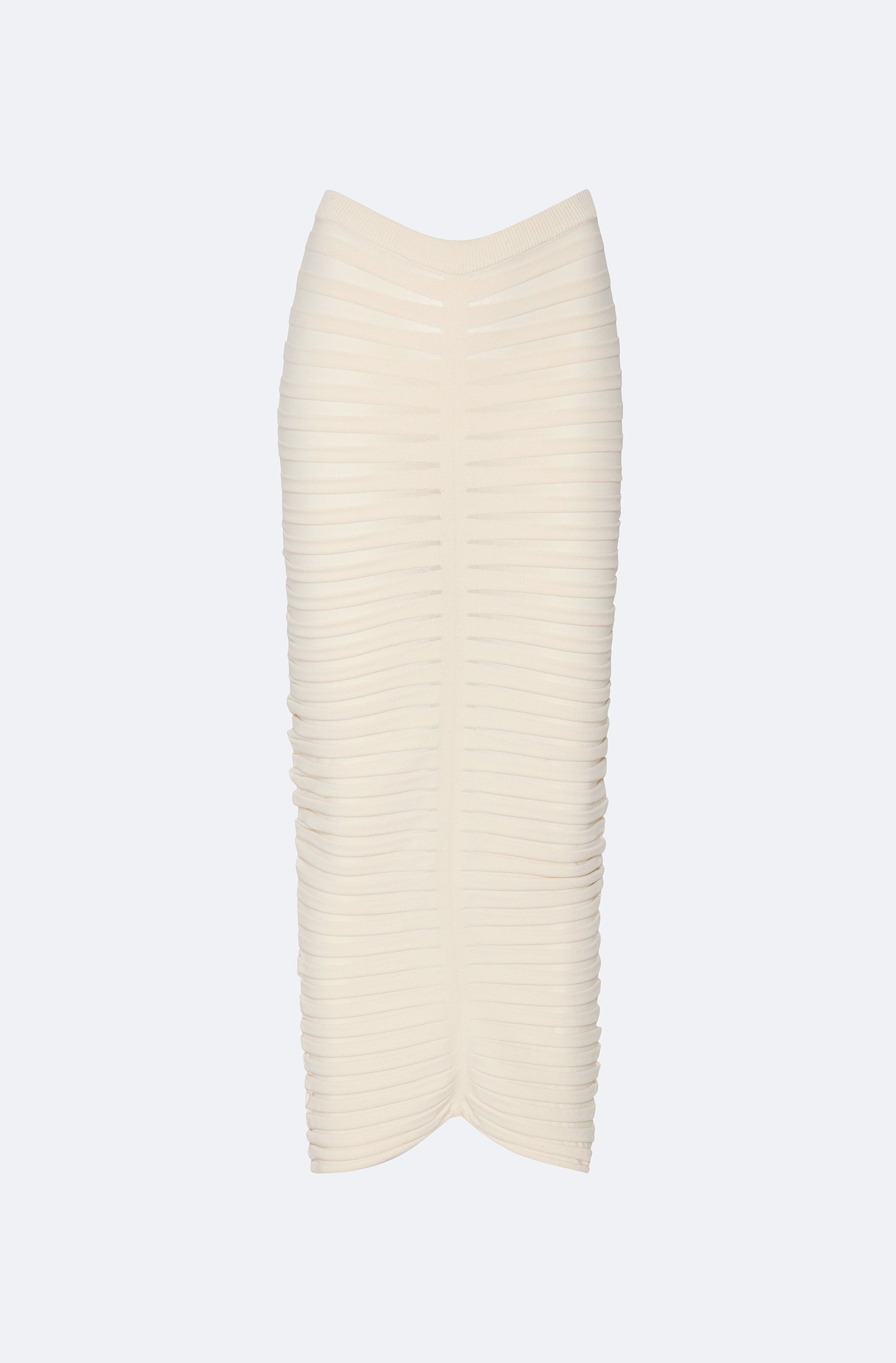 Matte Viscose Wide Ribbed Skirt