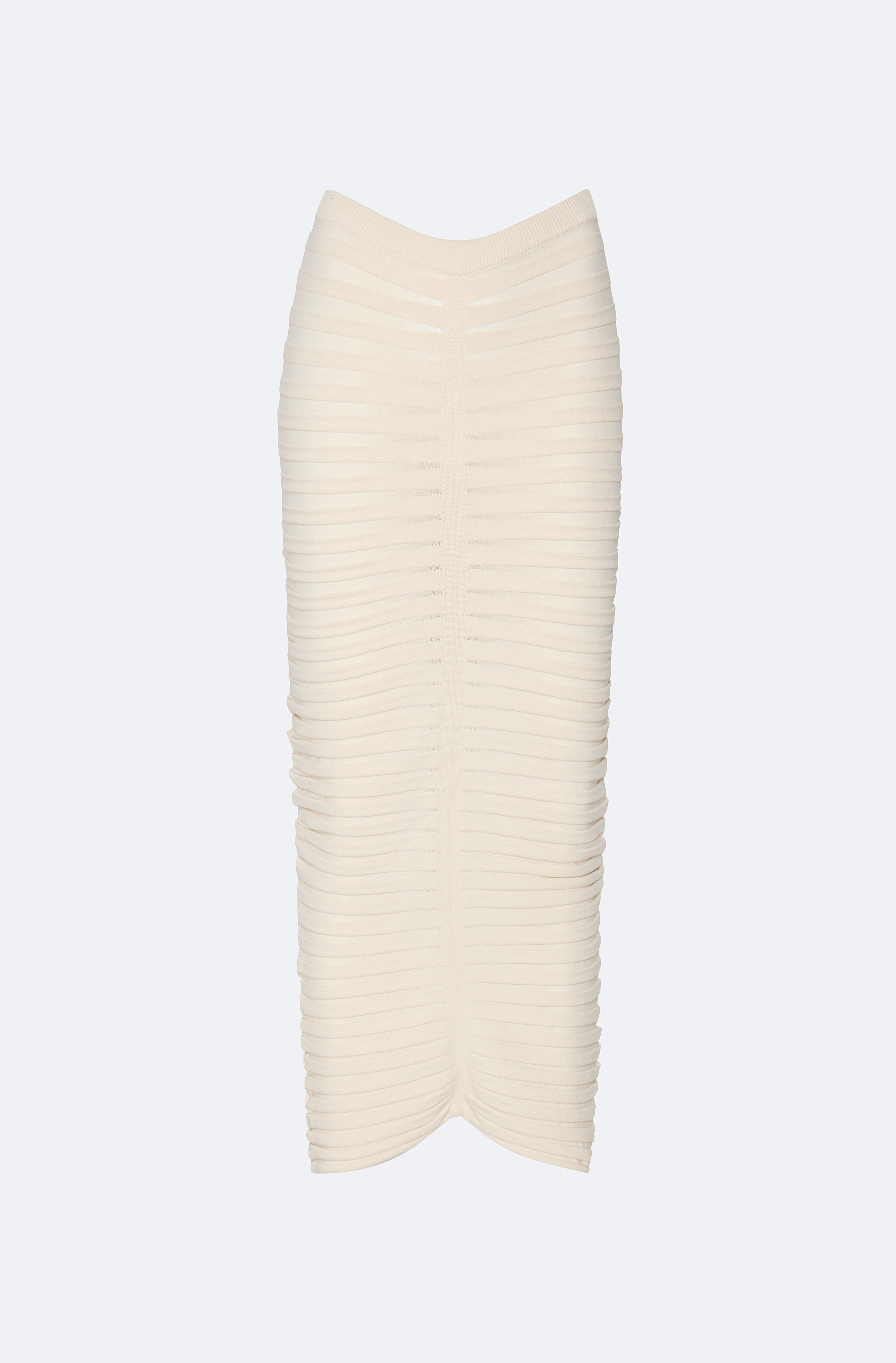 Matte Viscose Wide Ribbed Skirt