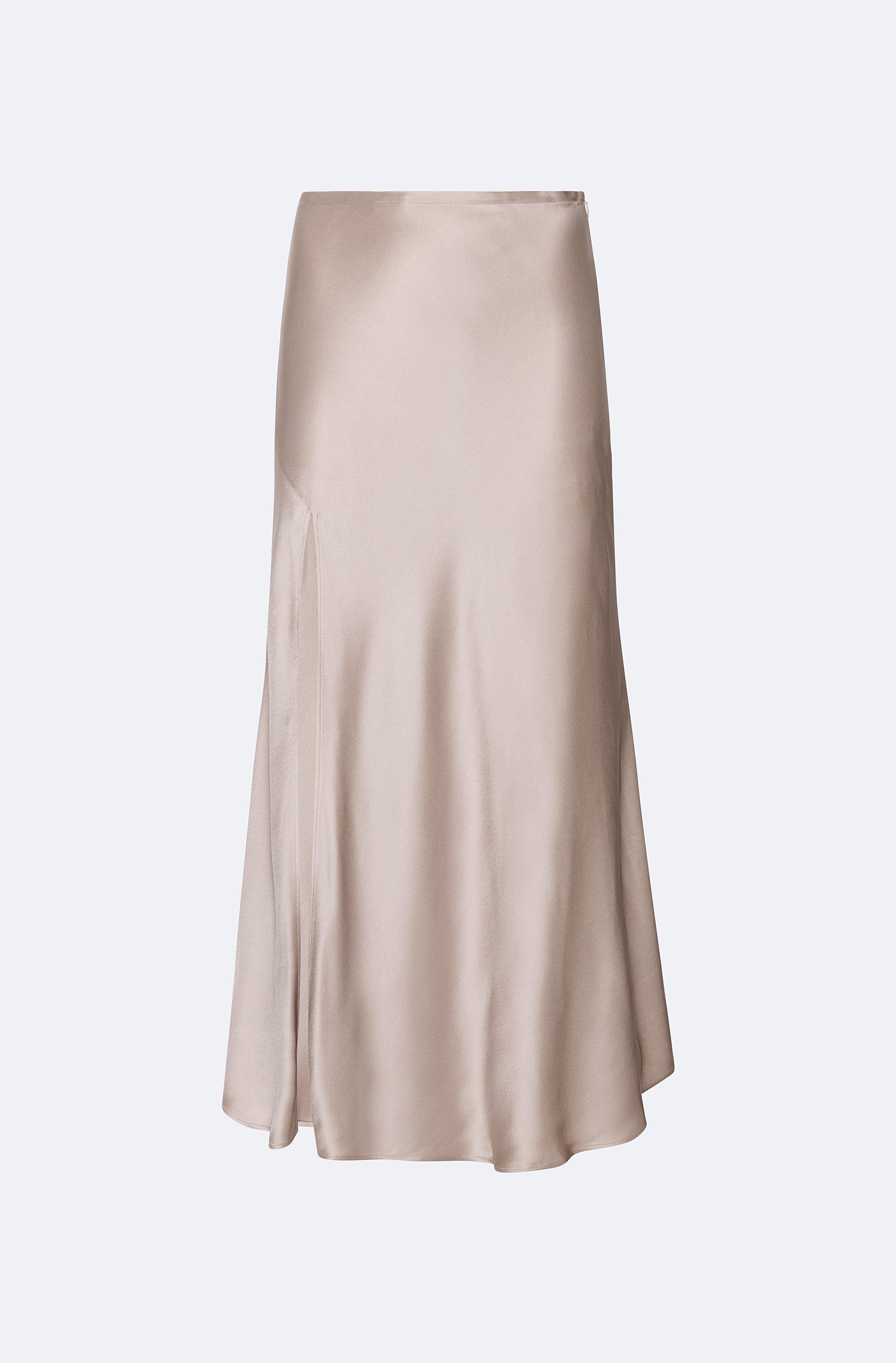 Satin Bias Midi Skirt in Washed silver Steel | LAPOINTE