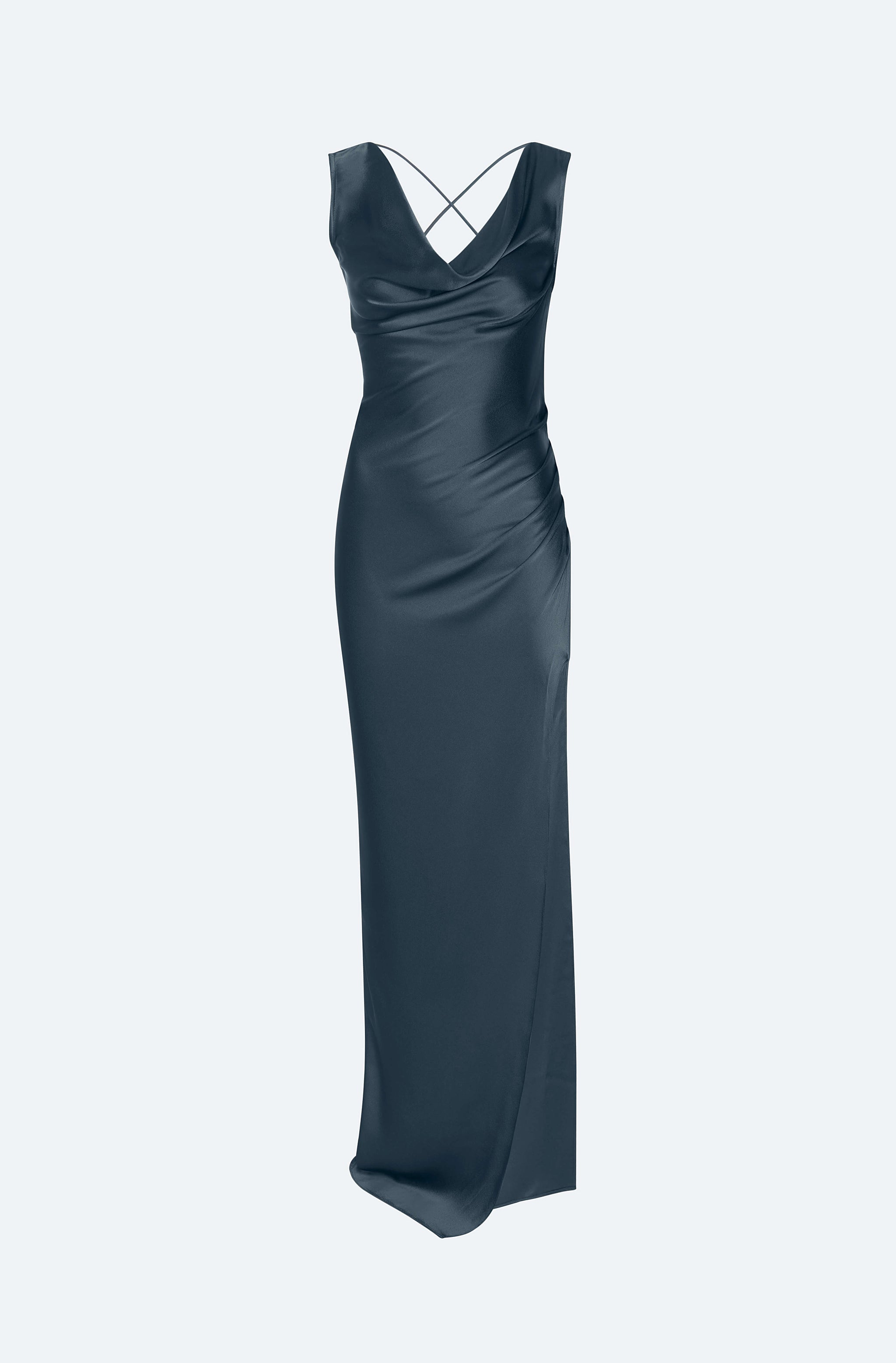 dark blue cowl neck dress Alie Street Cruise Cowl Neck Maxi Dress (Midnight Blue)