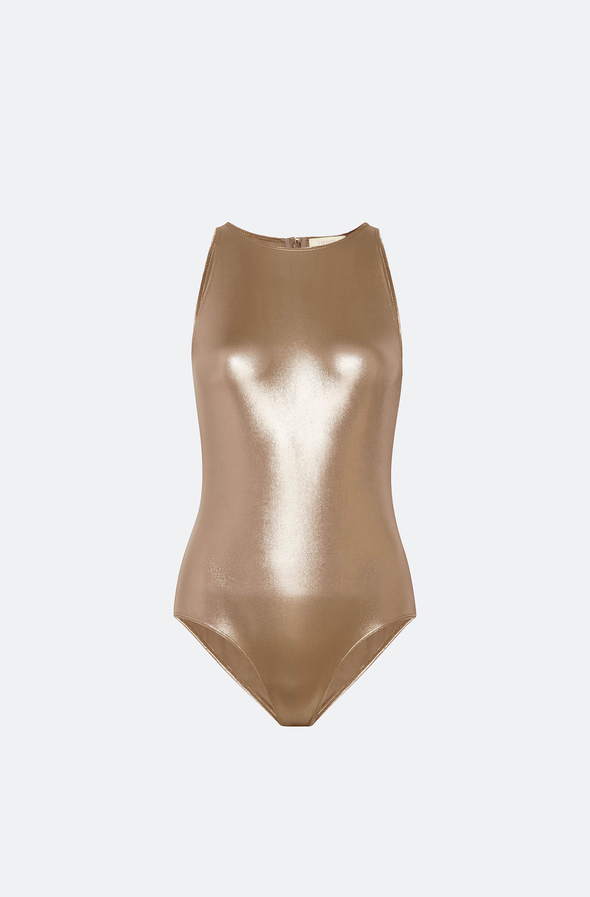 Coated Jersey Halterneck Bodysuit
