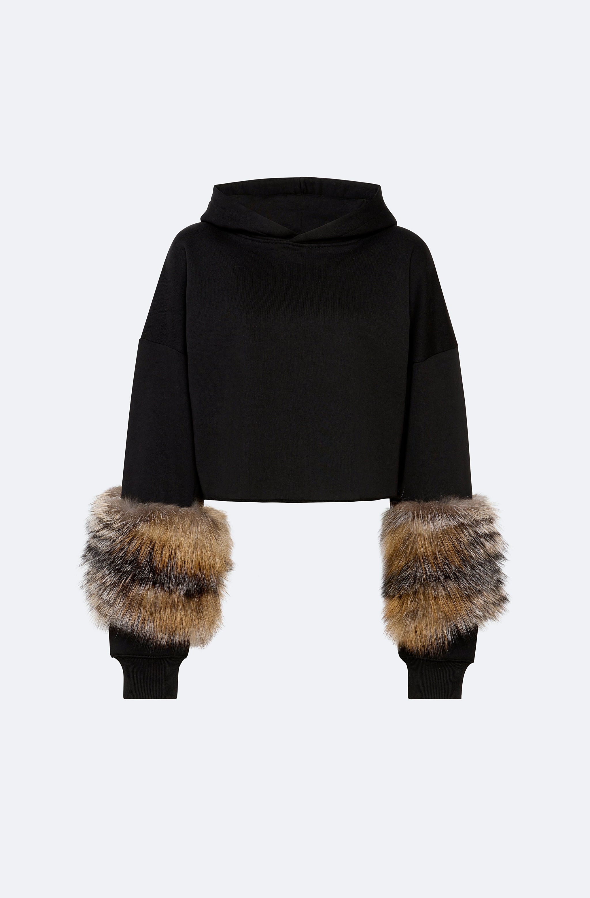 Cotton Sweatshirt With Fur