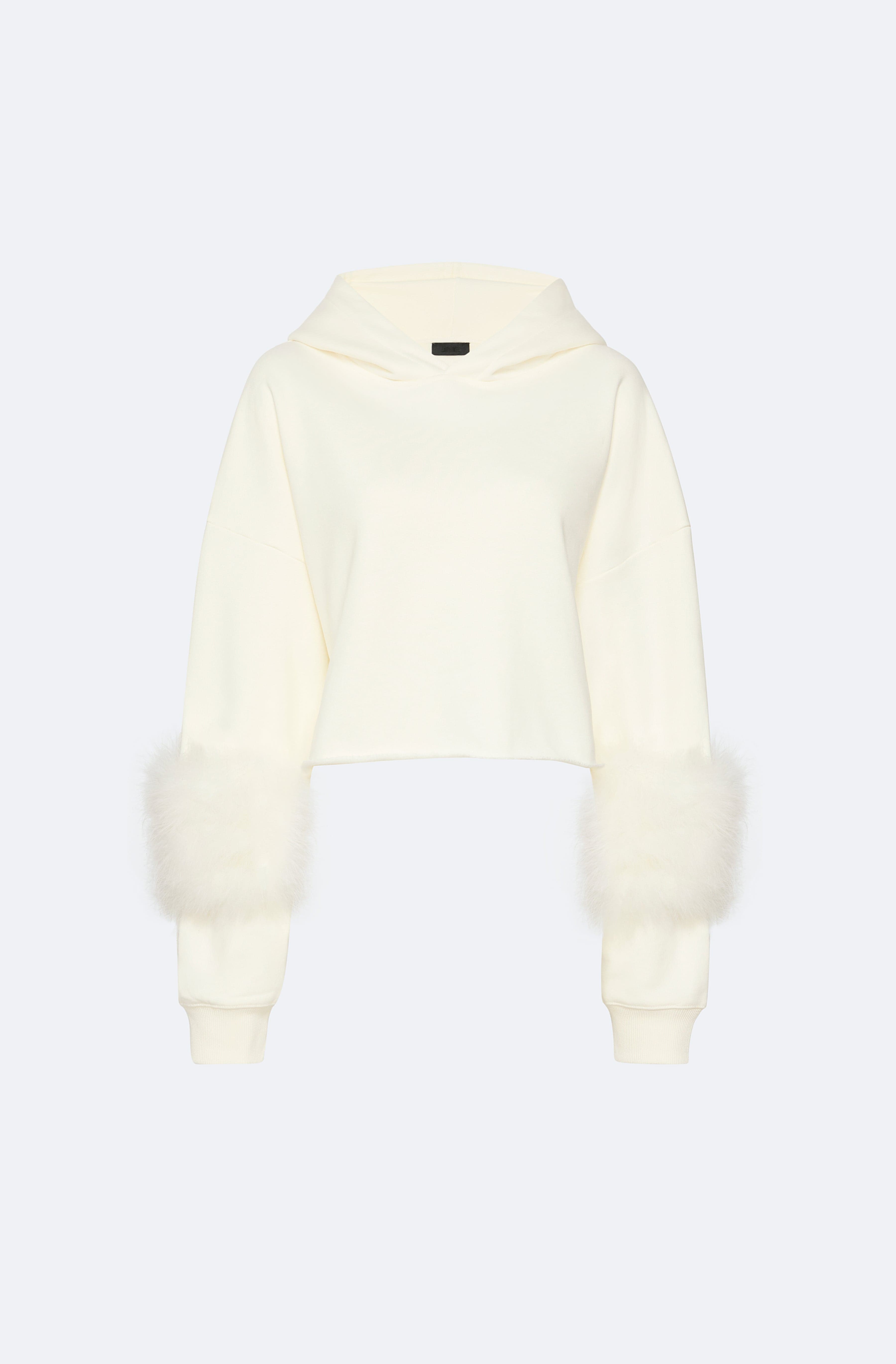 Cotton Sweatshirt With Marabou Feathers