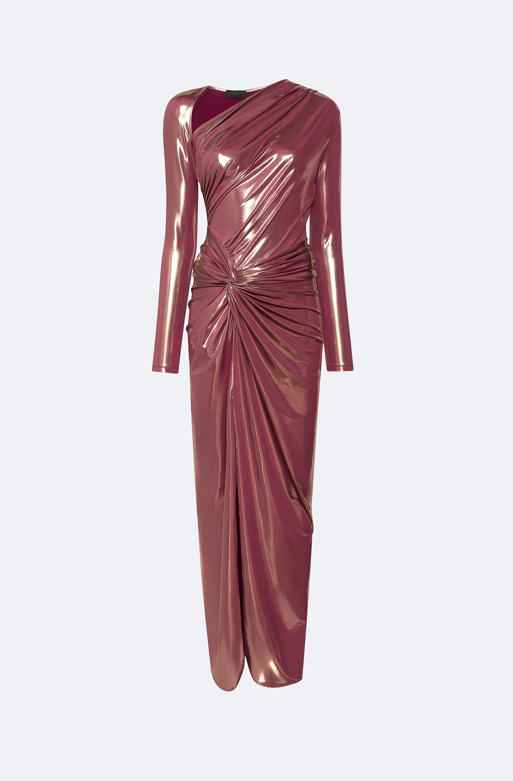Coated Jersey Asymmetric Draped Sarong Dress - LAPOINTE