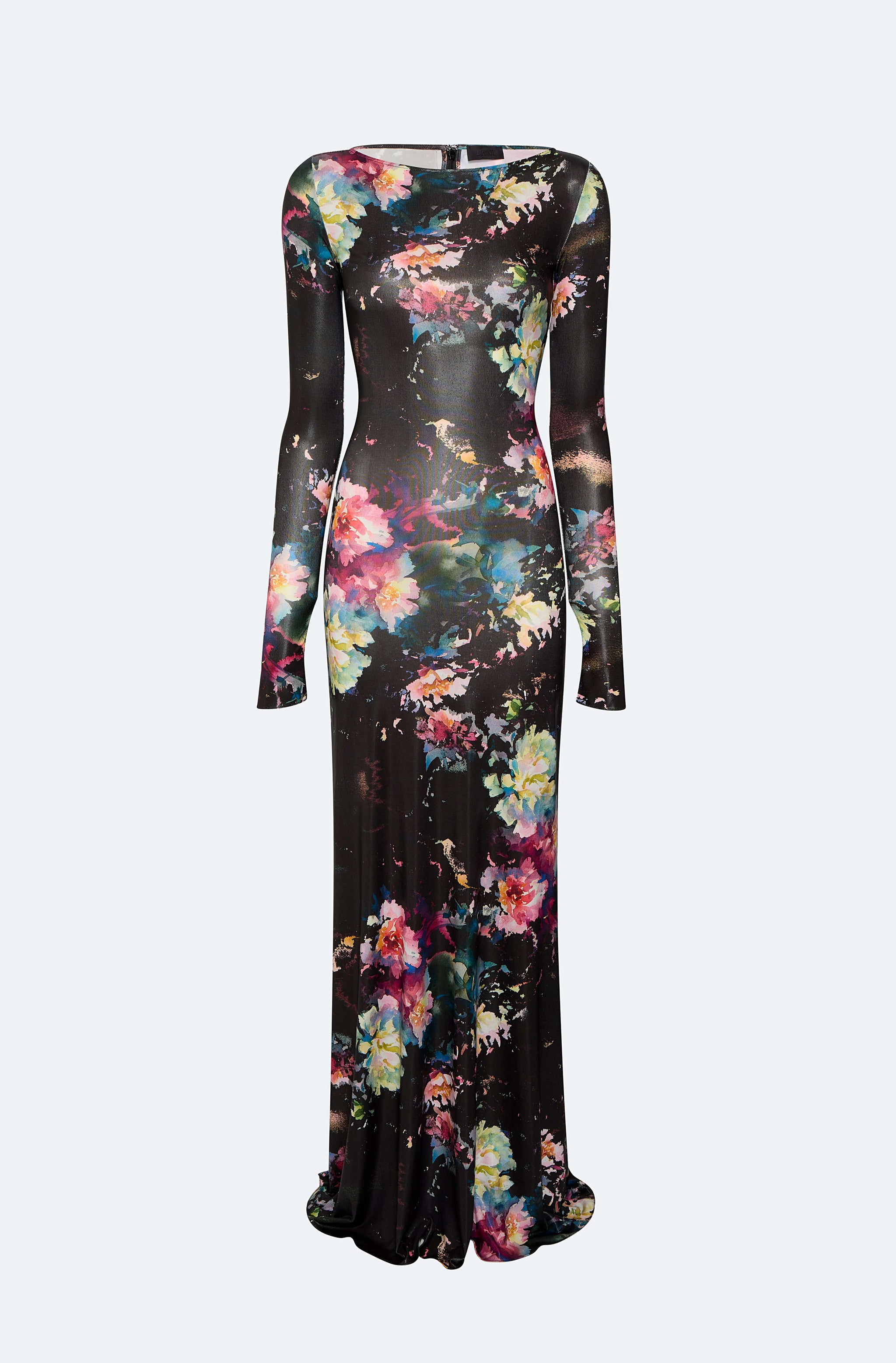 Floral Jersey Boatneck Gown - LAPOINTE