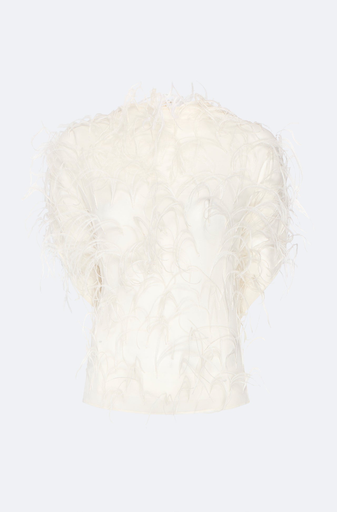 Lightweight Georgette Cape Tee With Feathers - LAPOINTE