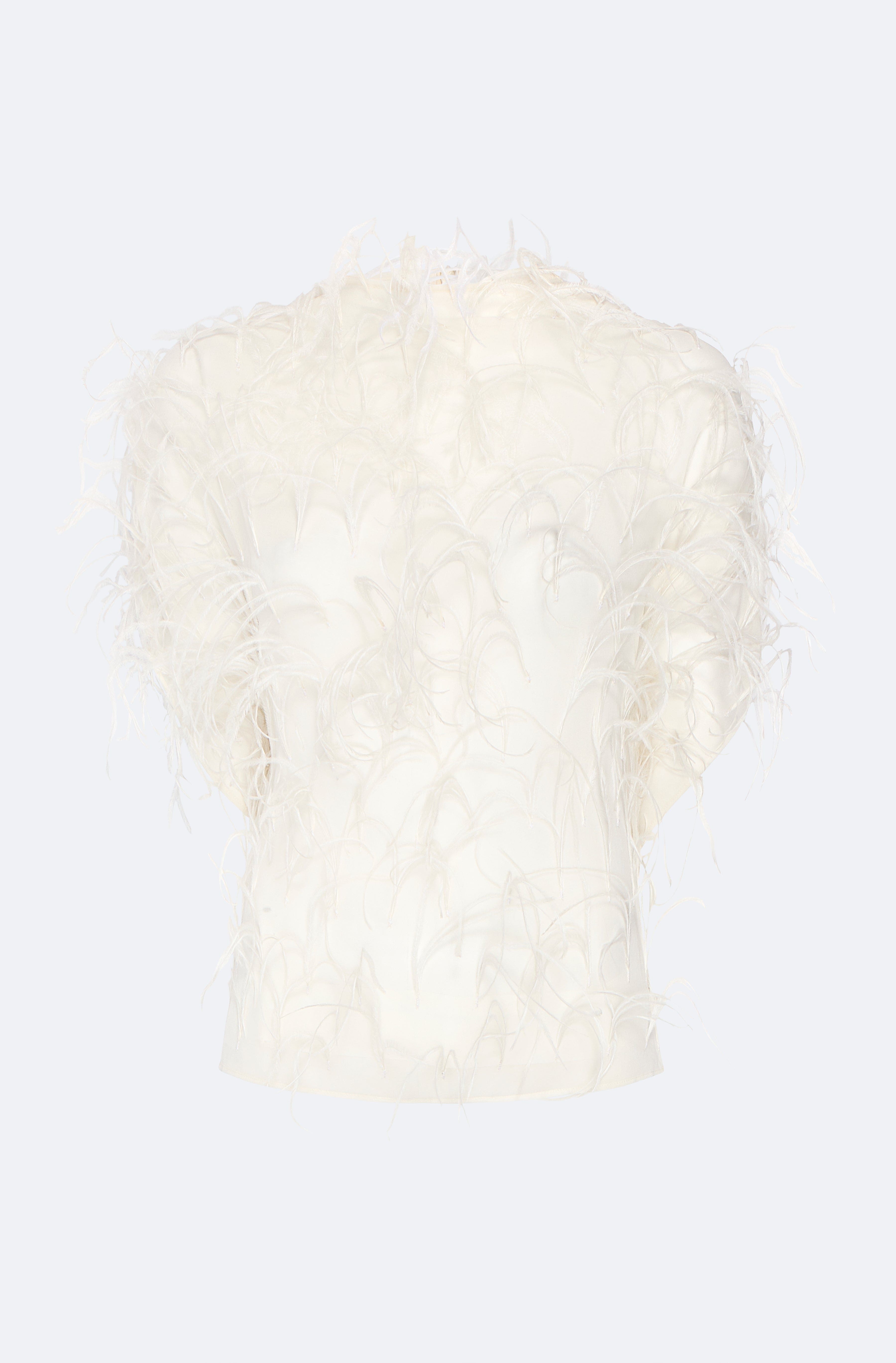 Lightweight Georgette Cape Tee With Feathers - LAPOINTE