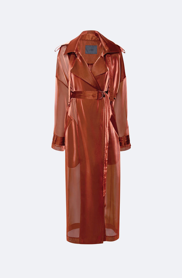Metallic Organza Double Breasted Trench - LAPOINTE