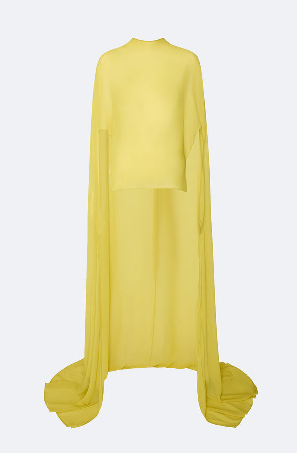 Lightweight Georgette High Low Scarf Cape Top - LAPOINTE
