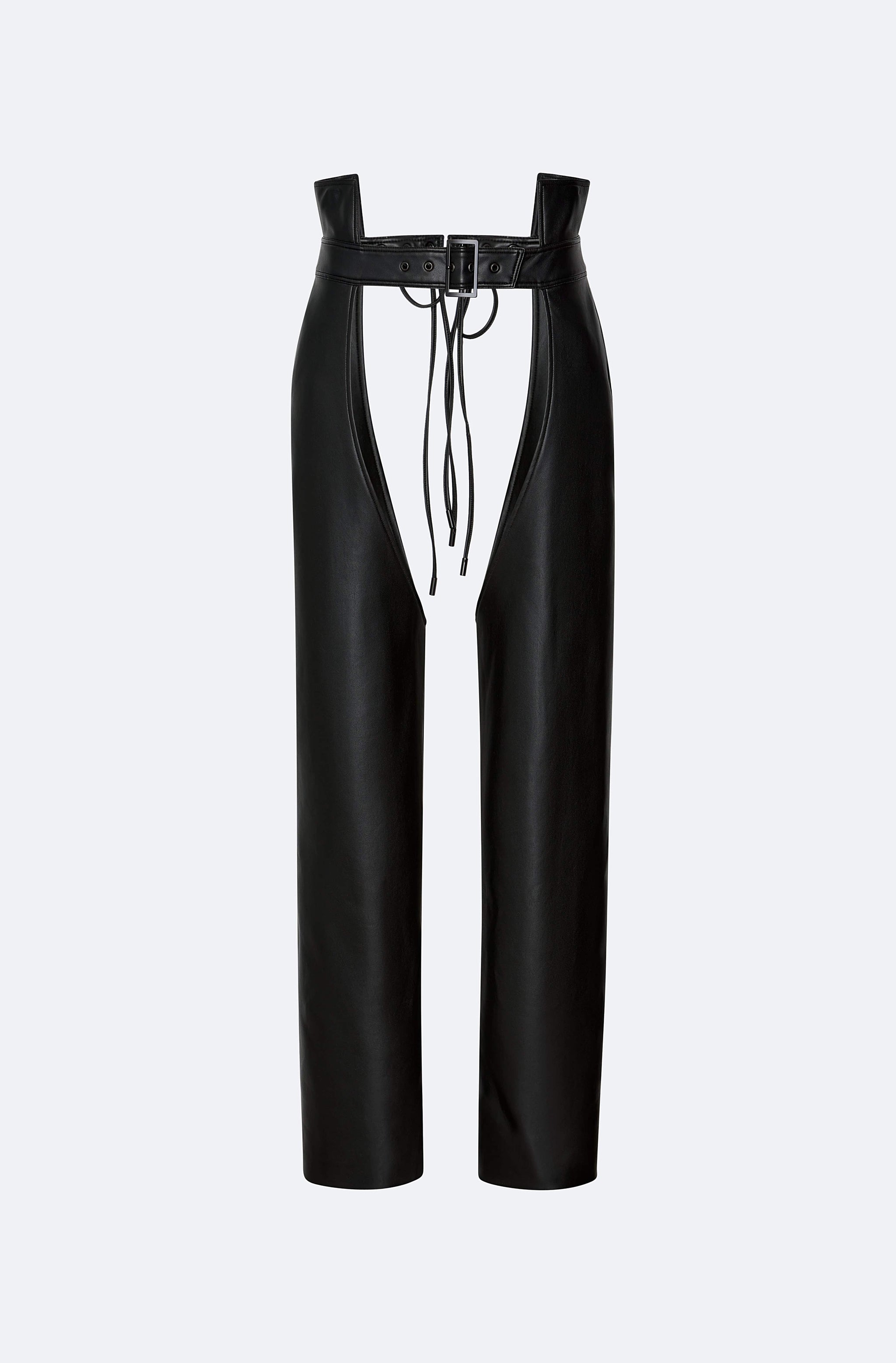Stretch Faux Leather Chaps - LAPOINTE