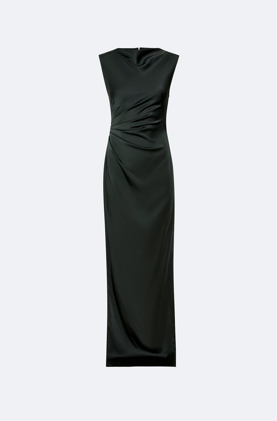 Lightweight Satin Ruched Gown With Slit - LAPOINTE
