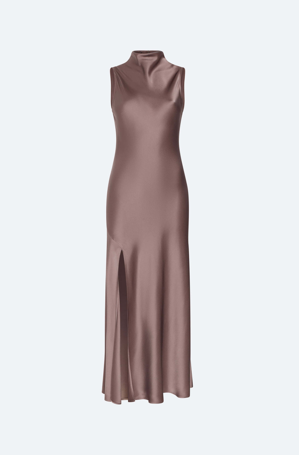 Satin Drape Neck Sleeveless Gown - LAPOINTE