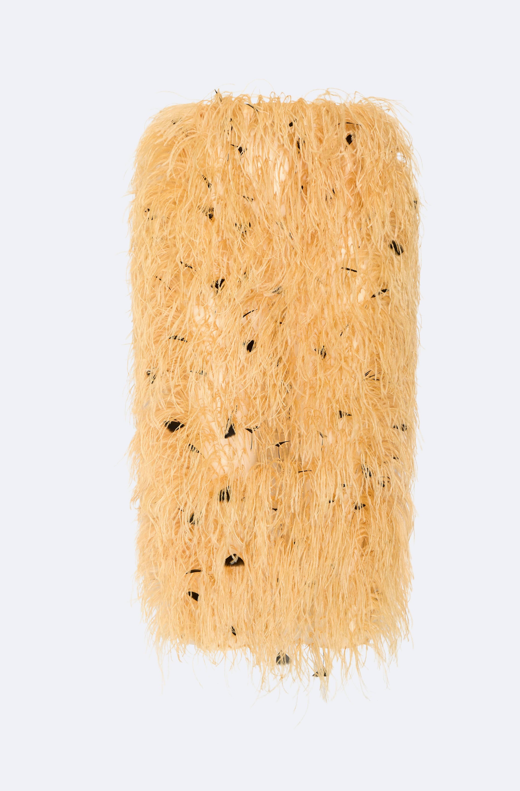 Multi Feather Embroidery High Waist Skirt