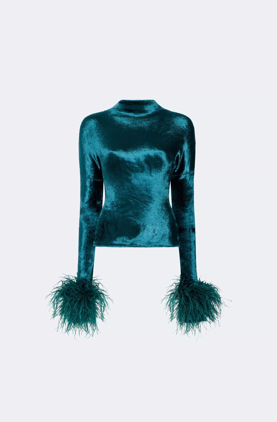 Velvet Dolman Top With Feathers - LAPOINTE