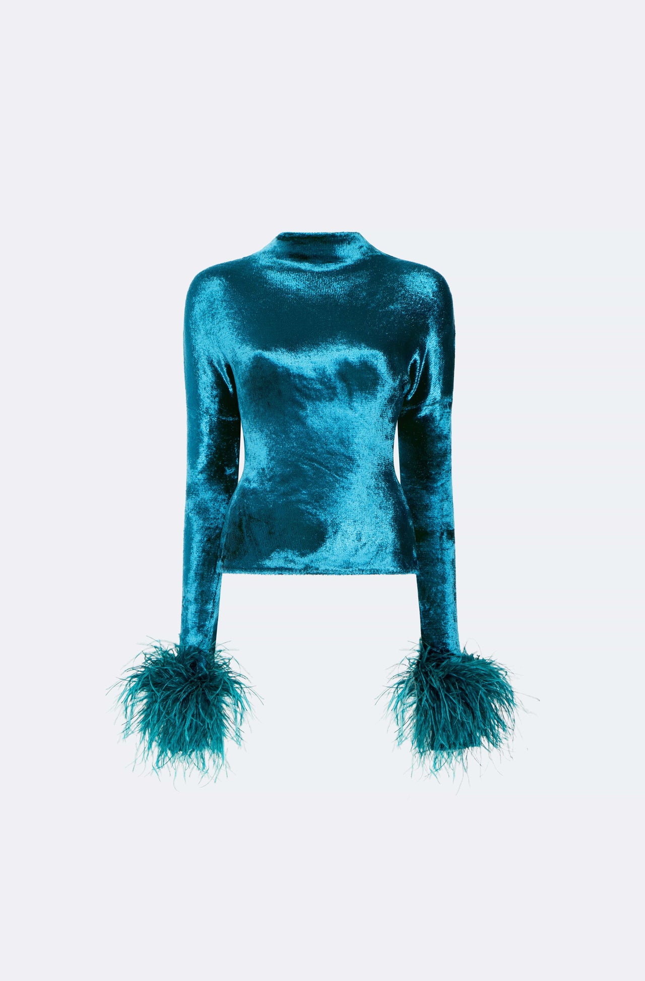 Velvet Dolman Top With Feathers - LAPOINTE