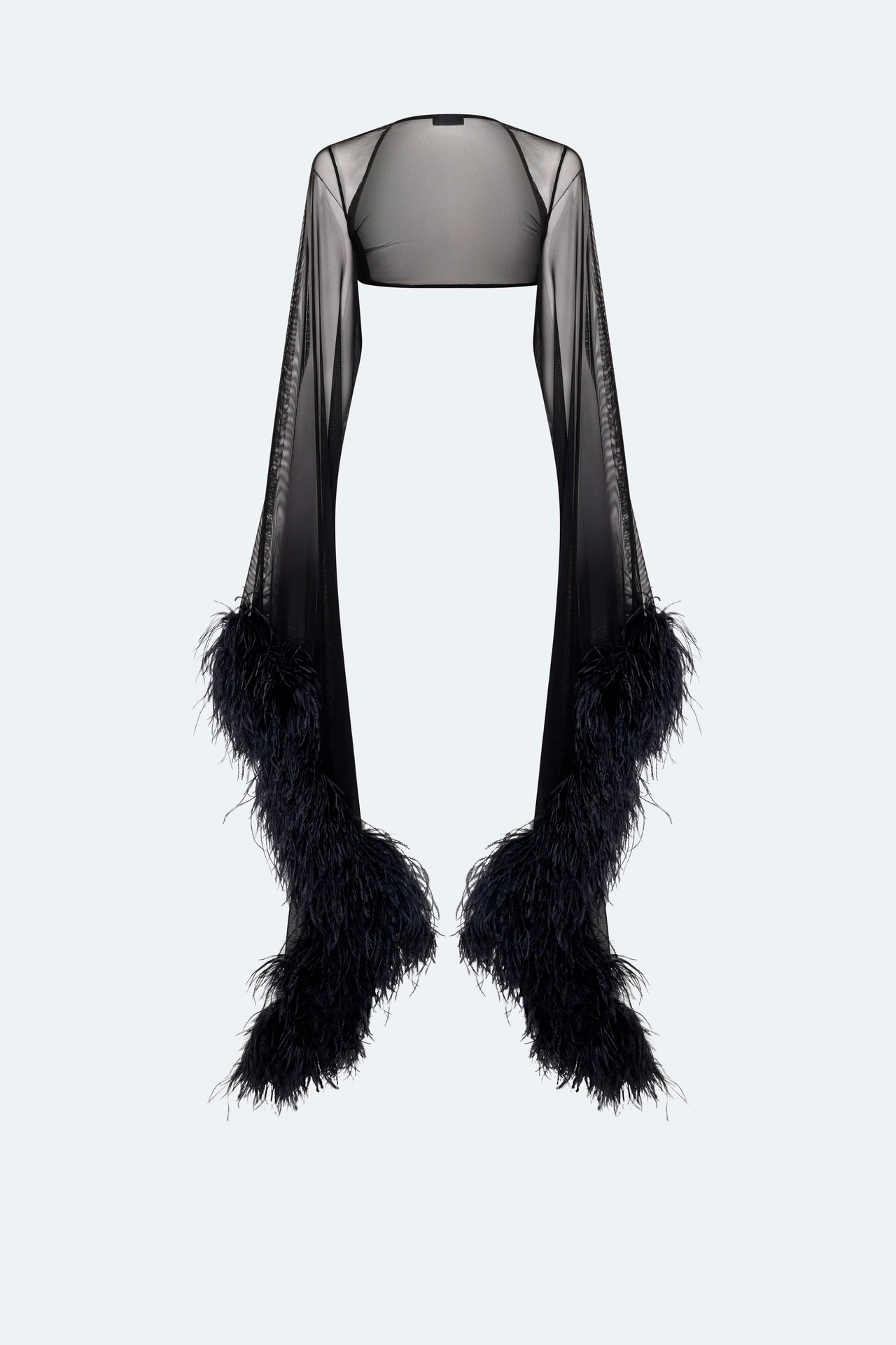 Mesh Shrug With Feathers - LAPOINTE