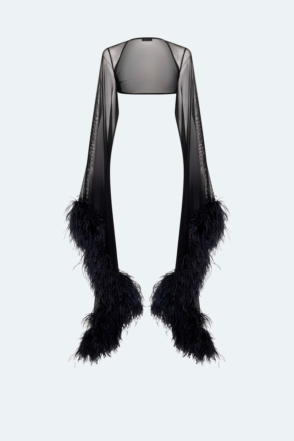 Mesh Shrug With Feathers - LAPOINTE