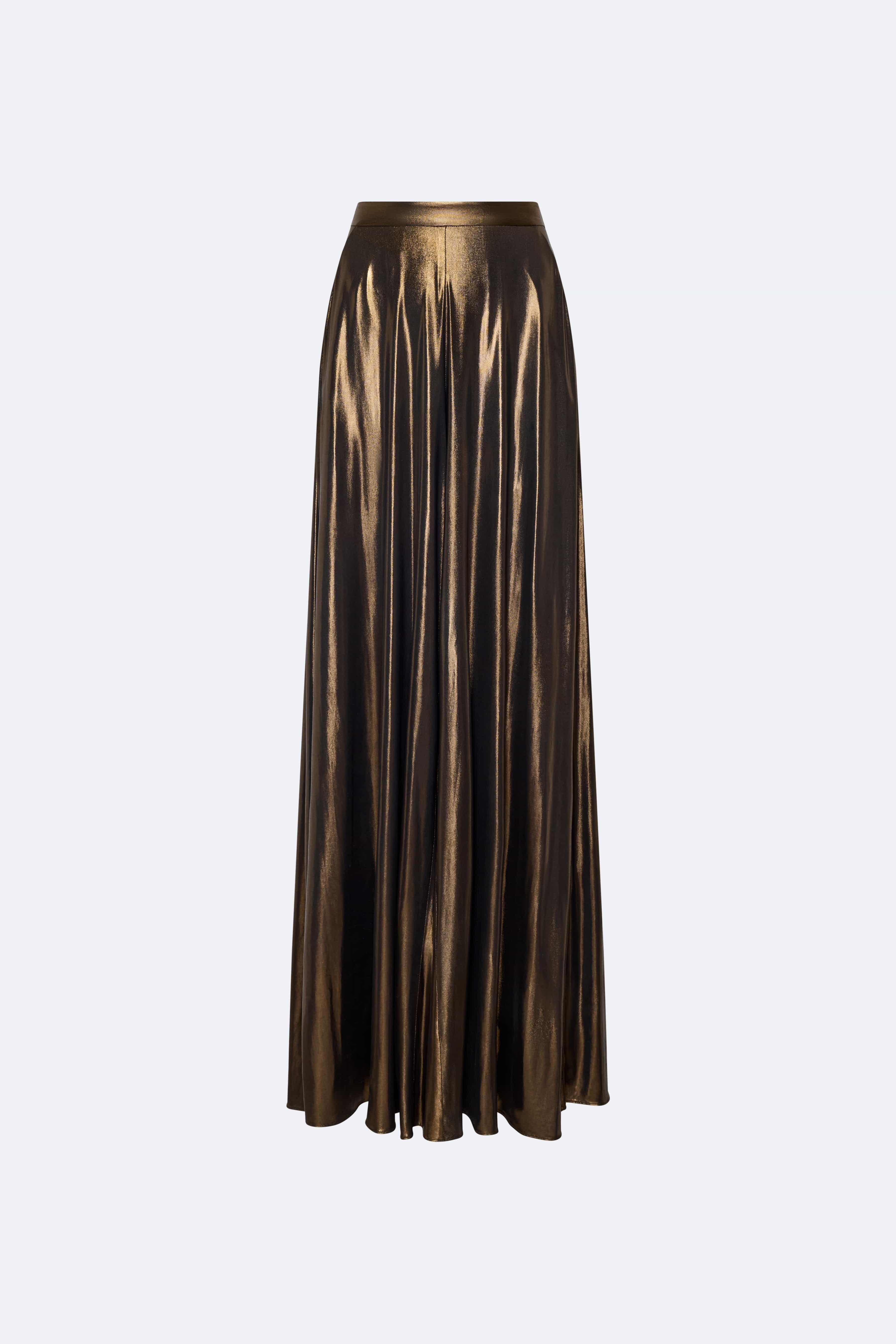 Coated Jersey Wide Leg Pant