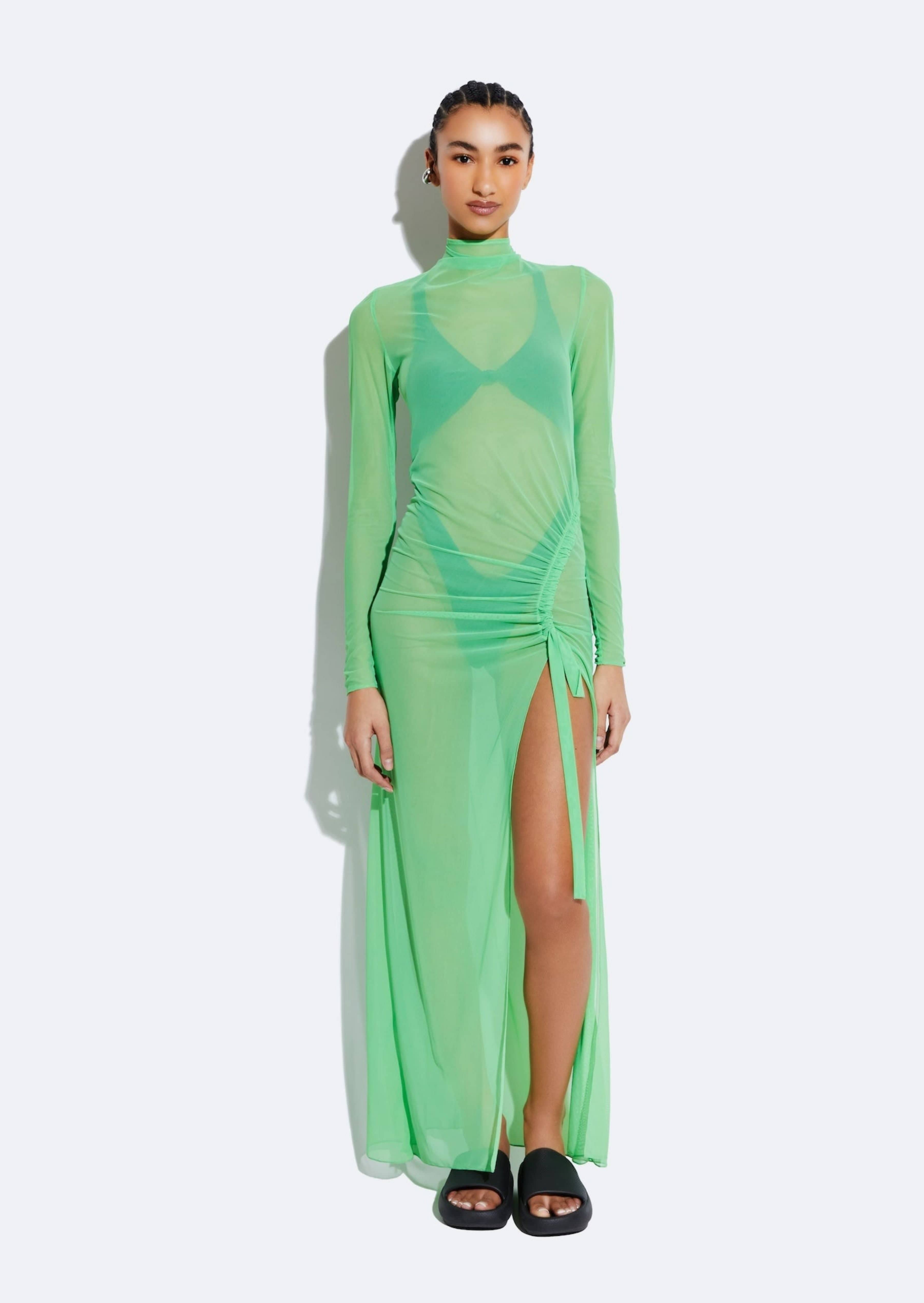 Green mesh dress best sale