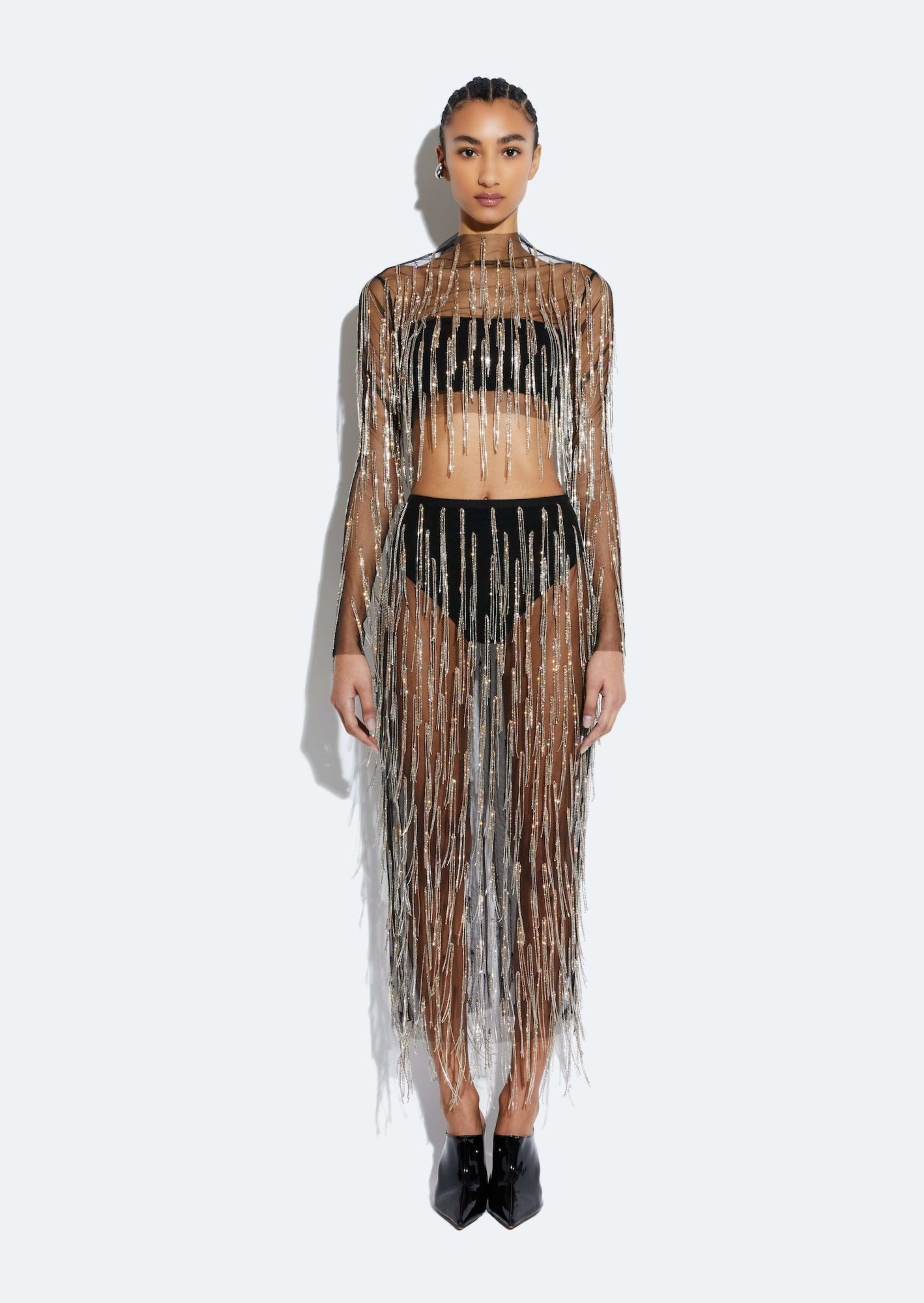 Jewel fringe skirt hotsell