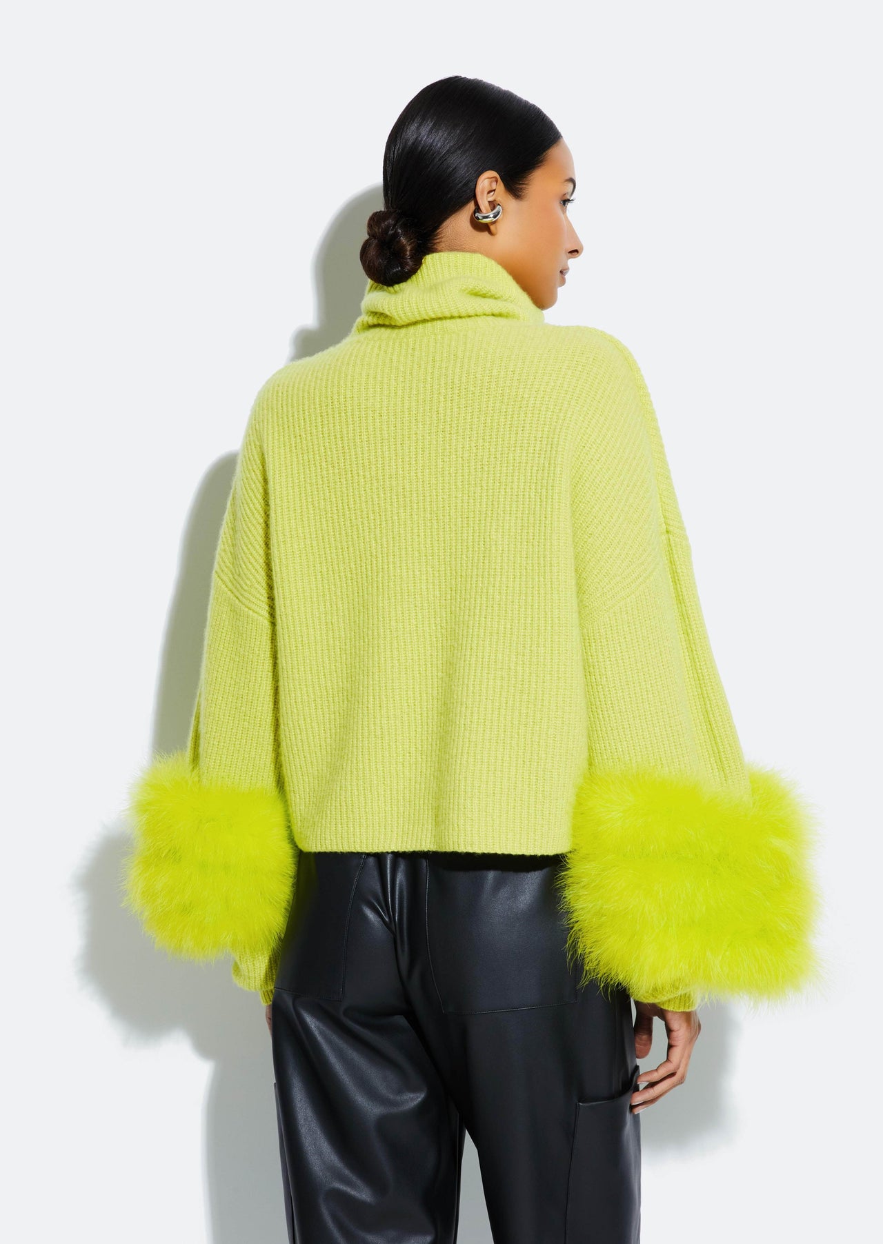 Cashmere Turtleneck Sweater With Marabou - LAPOINTE
