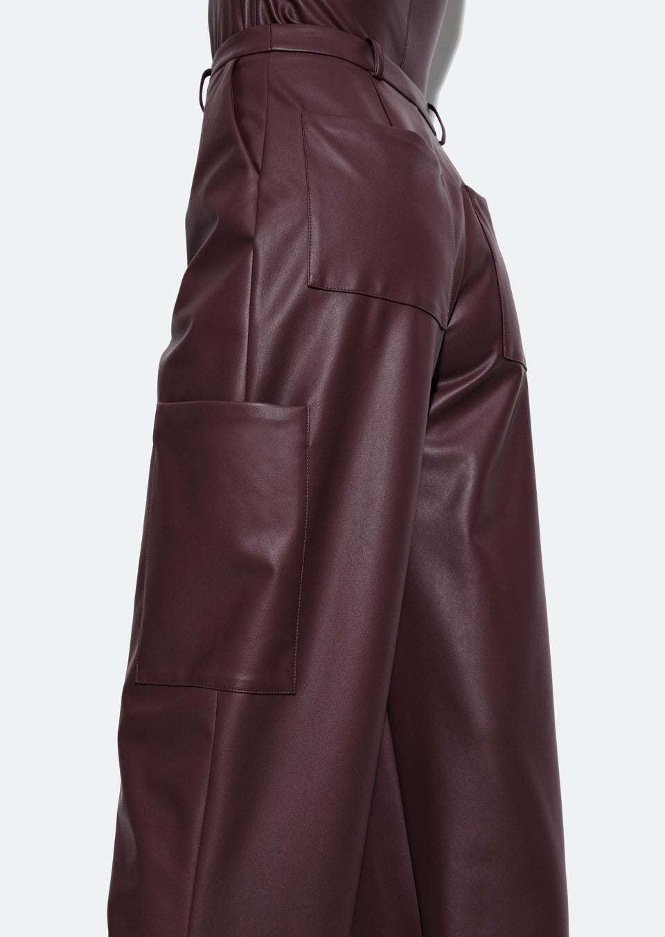 Stretch Faux Leather Tapered Trouser - LAPOINTE