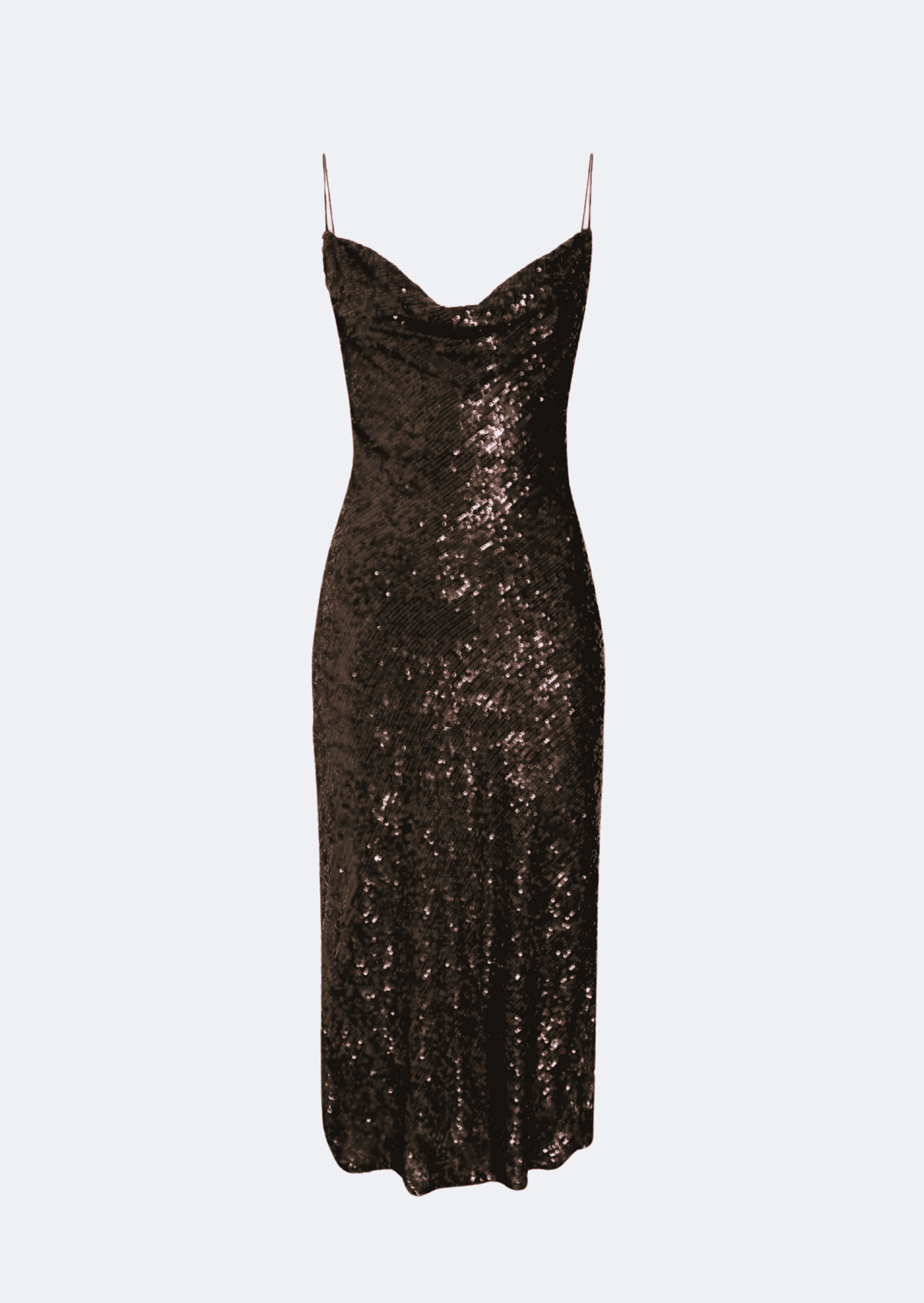 Sequin Viscose Cowl Midi Dress - LAPOINTE