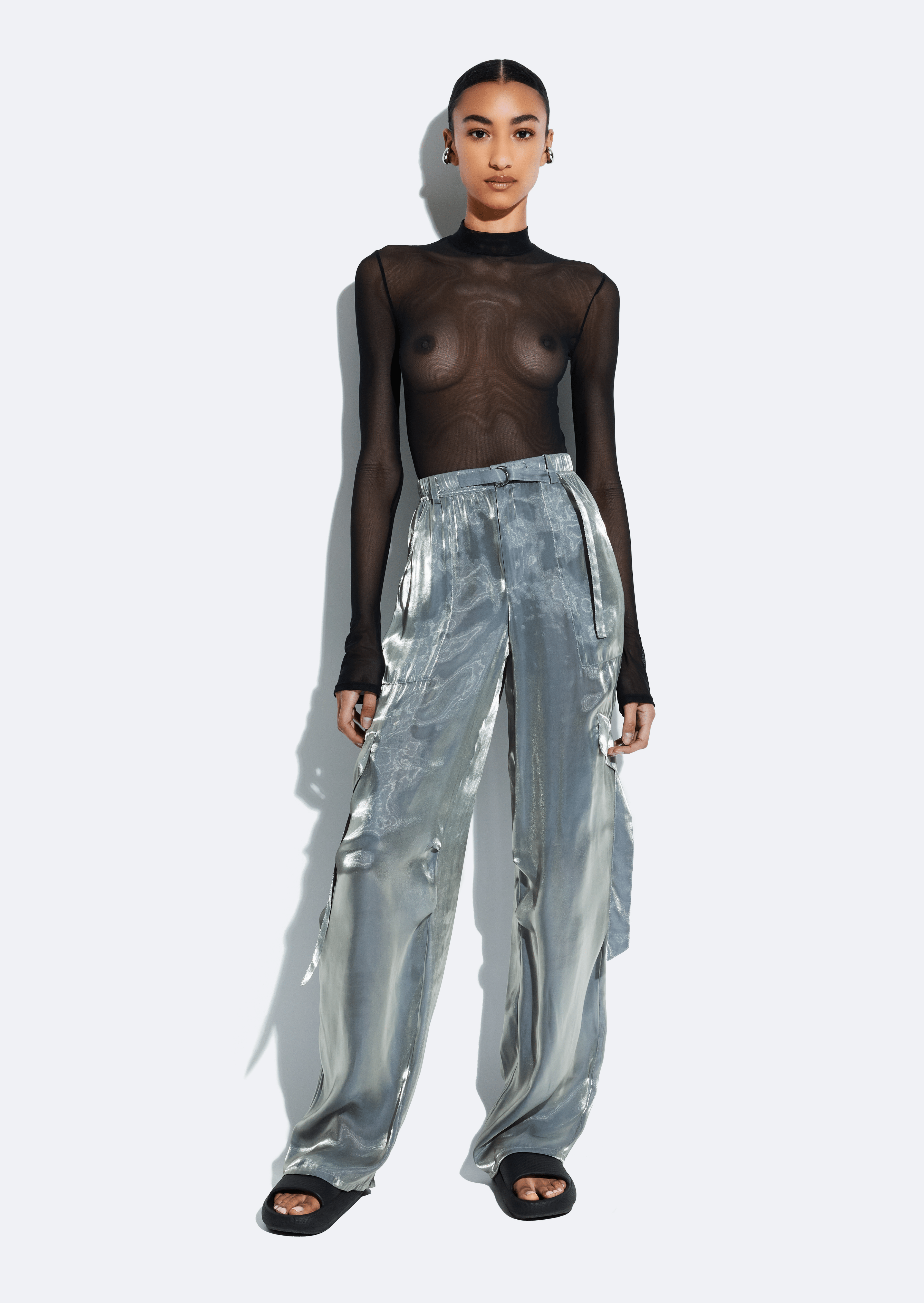 Metallic Organza Utility Pocket Pant - LAPOINTE