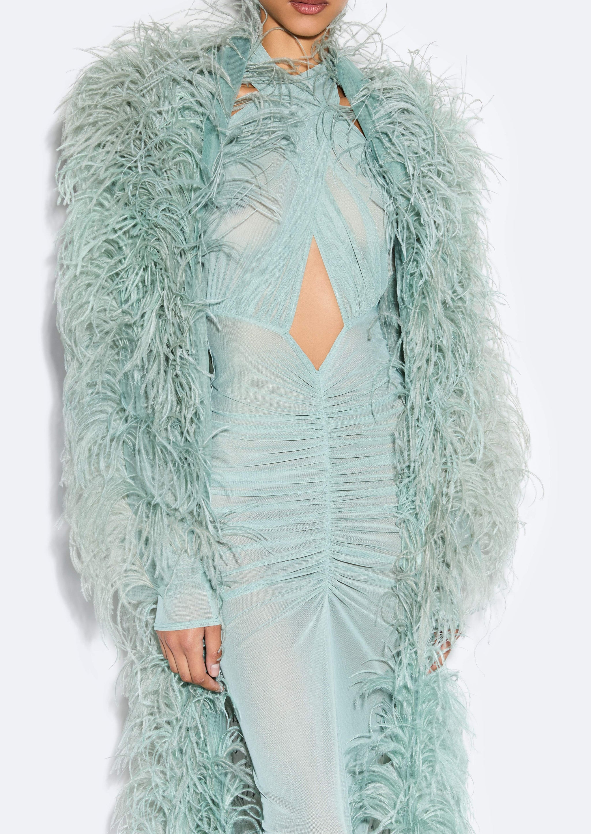 Marbled Feathers Coat