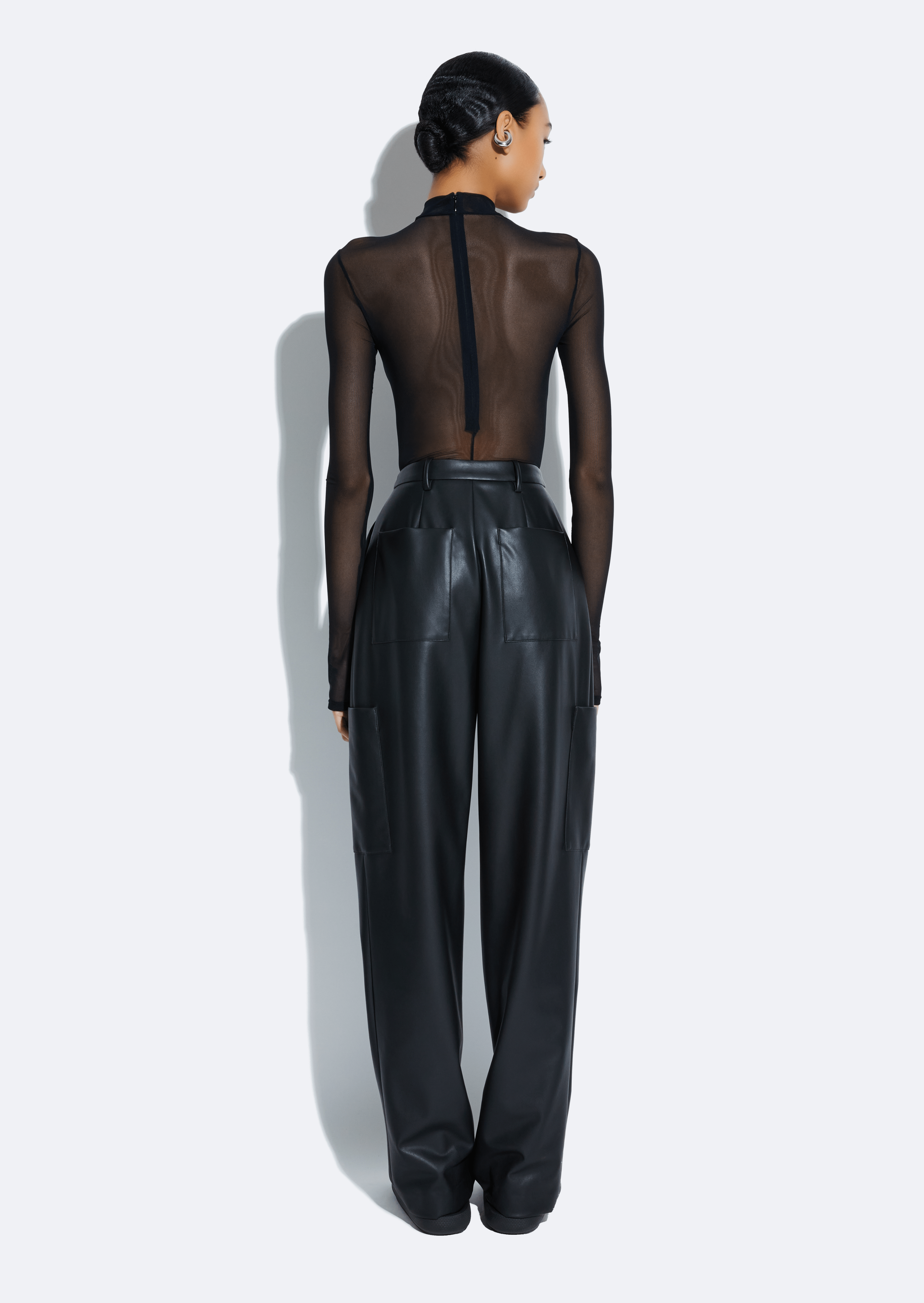 Stretch Faux Leather Tapered Trouser - LAPOINTE