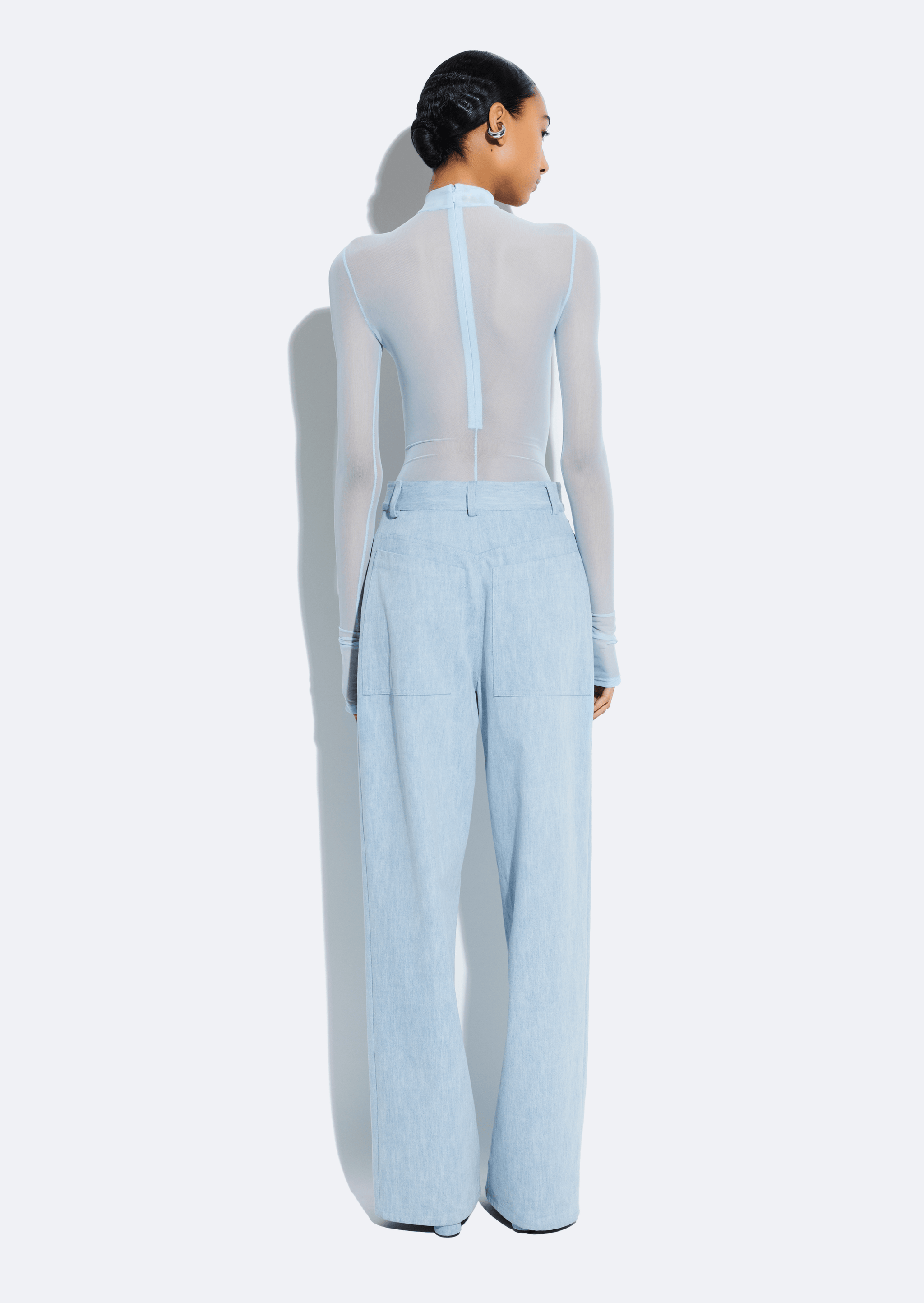 ★ POSZER★ Straight Washed Denim Pants Light Blue 251SWDPT Washed Denim Straight Leg Pant in Light indigo Blue | LAPOINTE