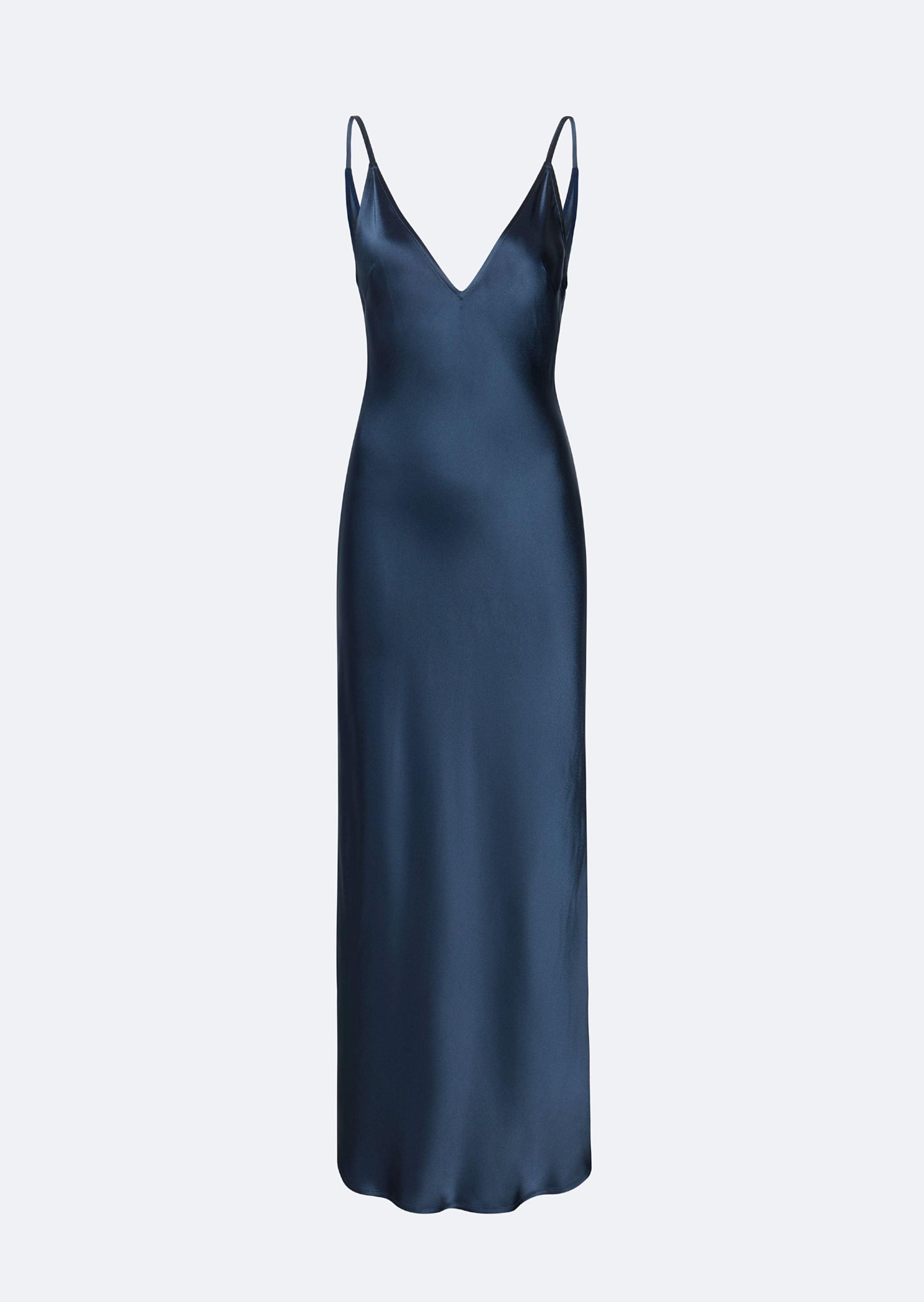 blue satin slip dress LAPOINTE Satin Slip Dress