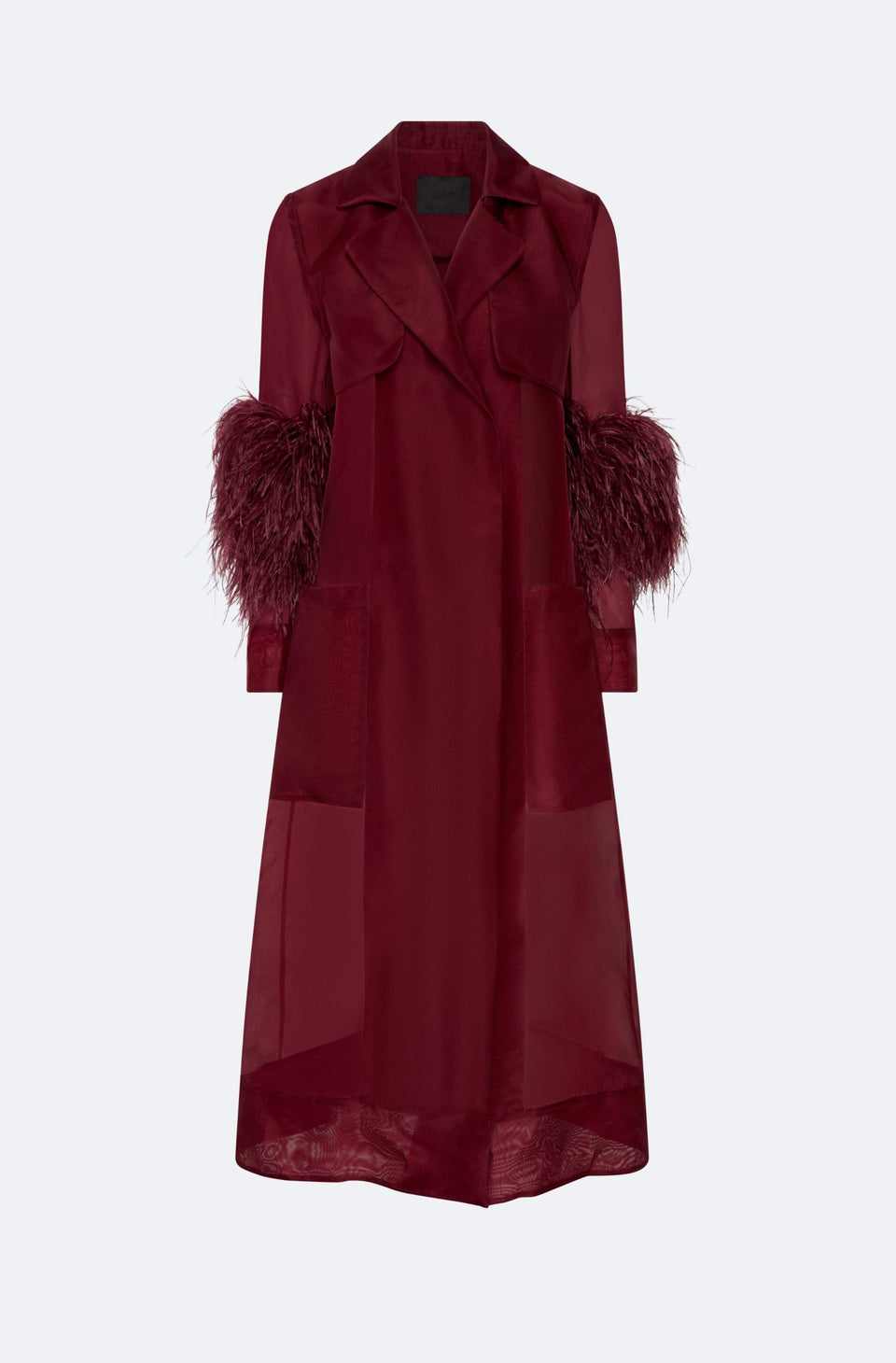 Organza Sheer Duster With Feathers - LAPOINTE