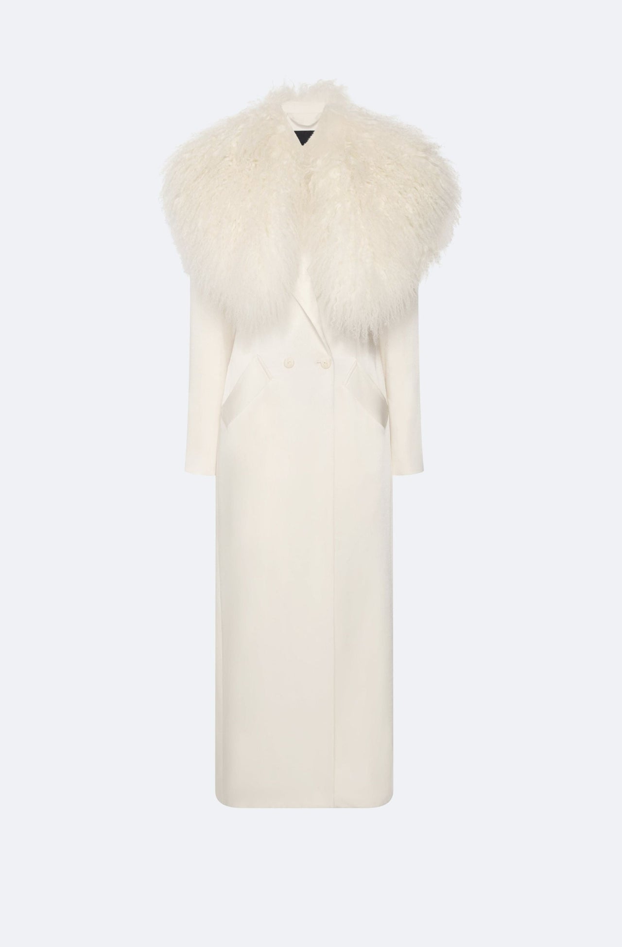 Satin Double Breasted Coat With Shearling - LAPOINTE