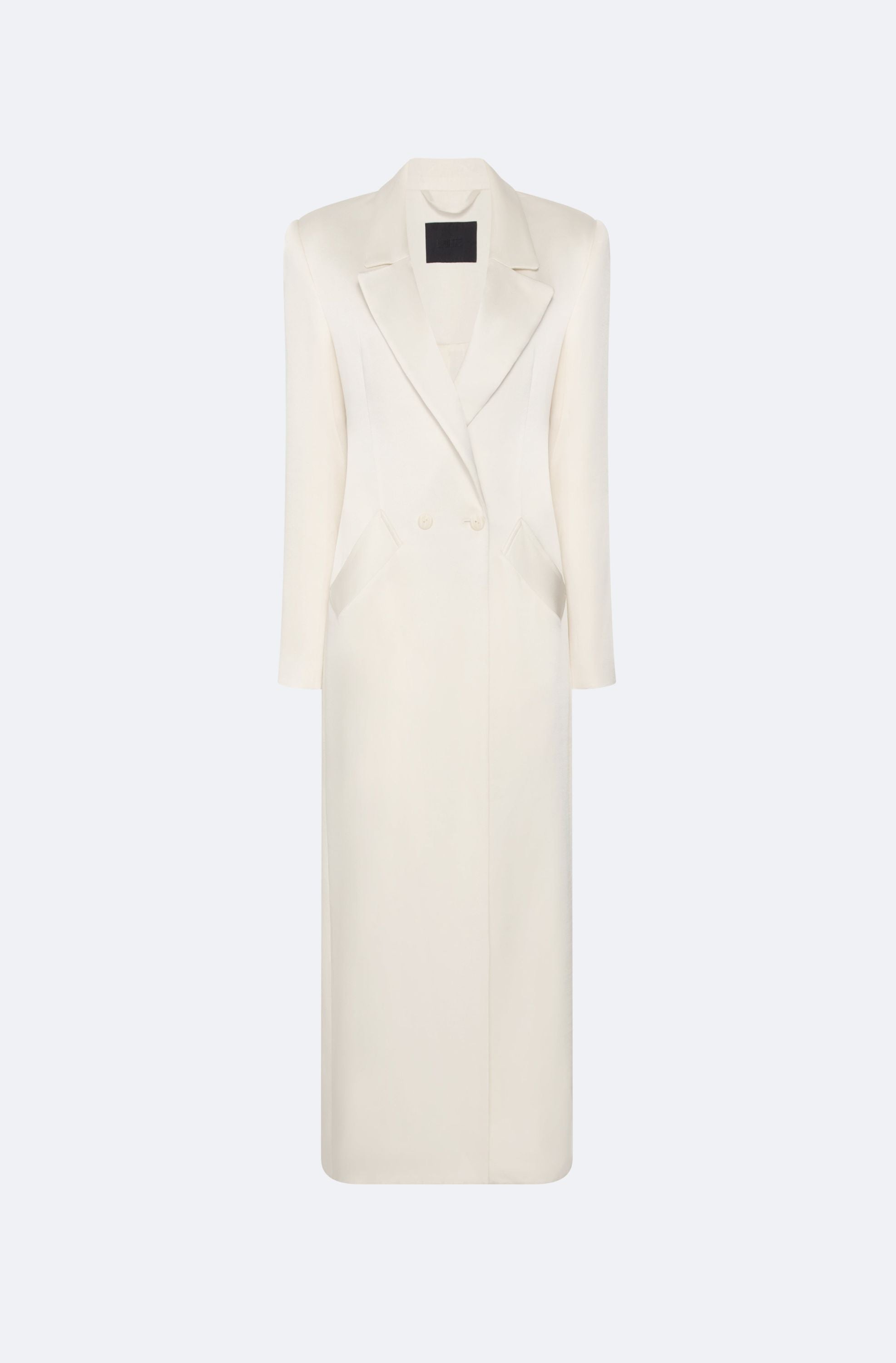 Satin Double Breasted Coat - LAPOINTE