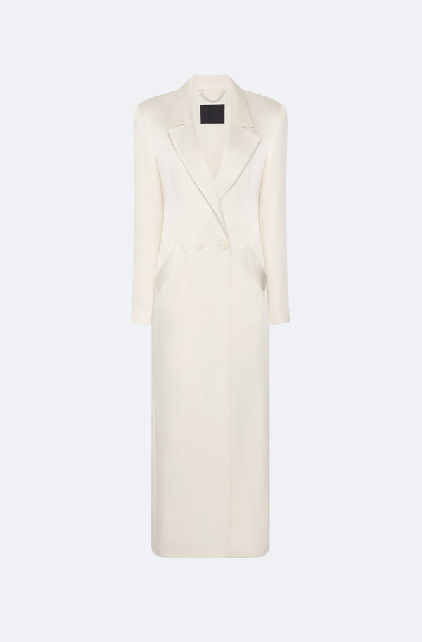 Satin Double Breasted Coat - LAPOINTE